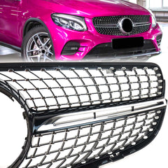Diamantgrill Kühlergrill Front Grill für Mercedes Benz GLC X253 GLC43 AMG 2015-2019 pz143