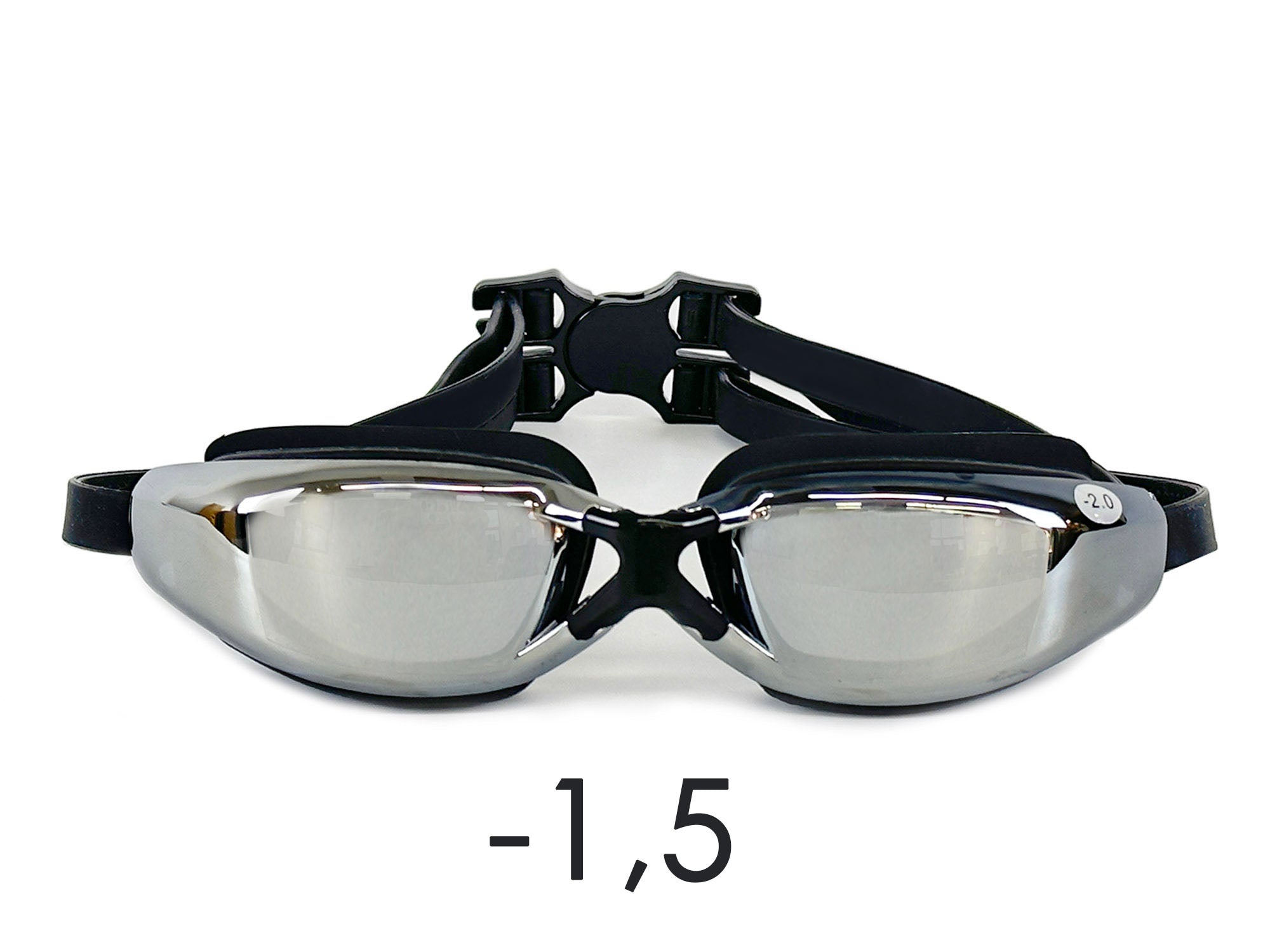 Schwimmbrille mit Sehstärke Antibeschlag UV-Schutz Goggles mit Spiegel -1,5 bis -7,5 für Männer Frauen
