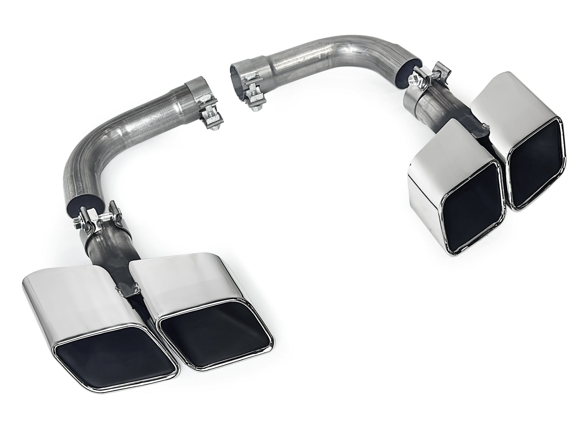 Chrom Auspuffblenden Doppelrohr Endrohre Performance für AUDI Q7 4M 2016-2019