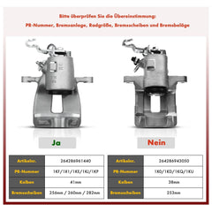 Bremssattel Hinten Links 41mm für Audi A3 8P VW Golf 5 1K 6 5K Jetta Seat Skoda