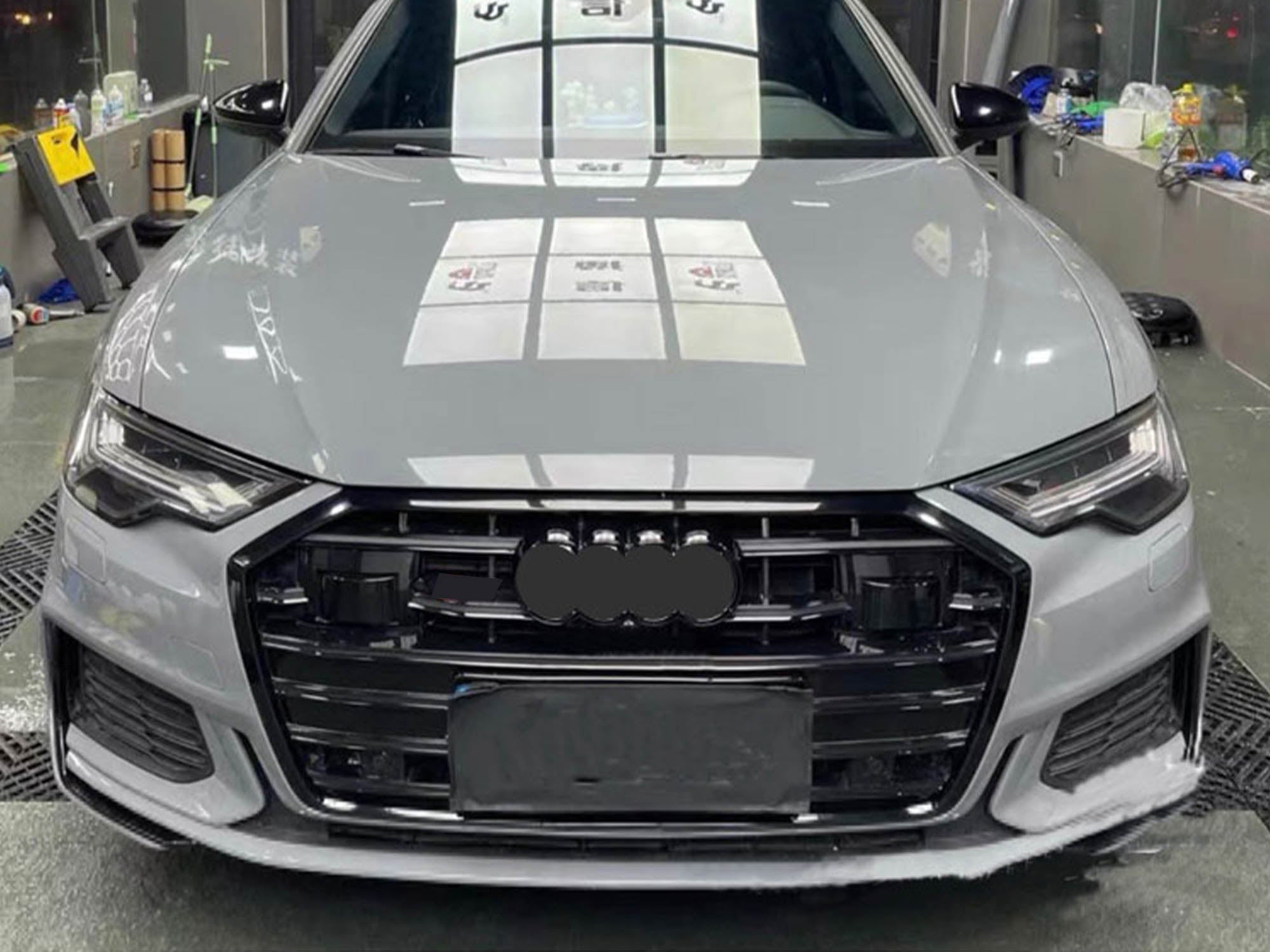 Schwarz Kühlergrill Grill für Audi A6 S6 C8 S Line mit ACC 2018-2023 fg321