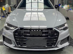 Schwarz Kühlergrill Grill für Audi A6 S6 C8 S Line mit ACC 2018-2023 fg321