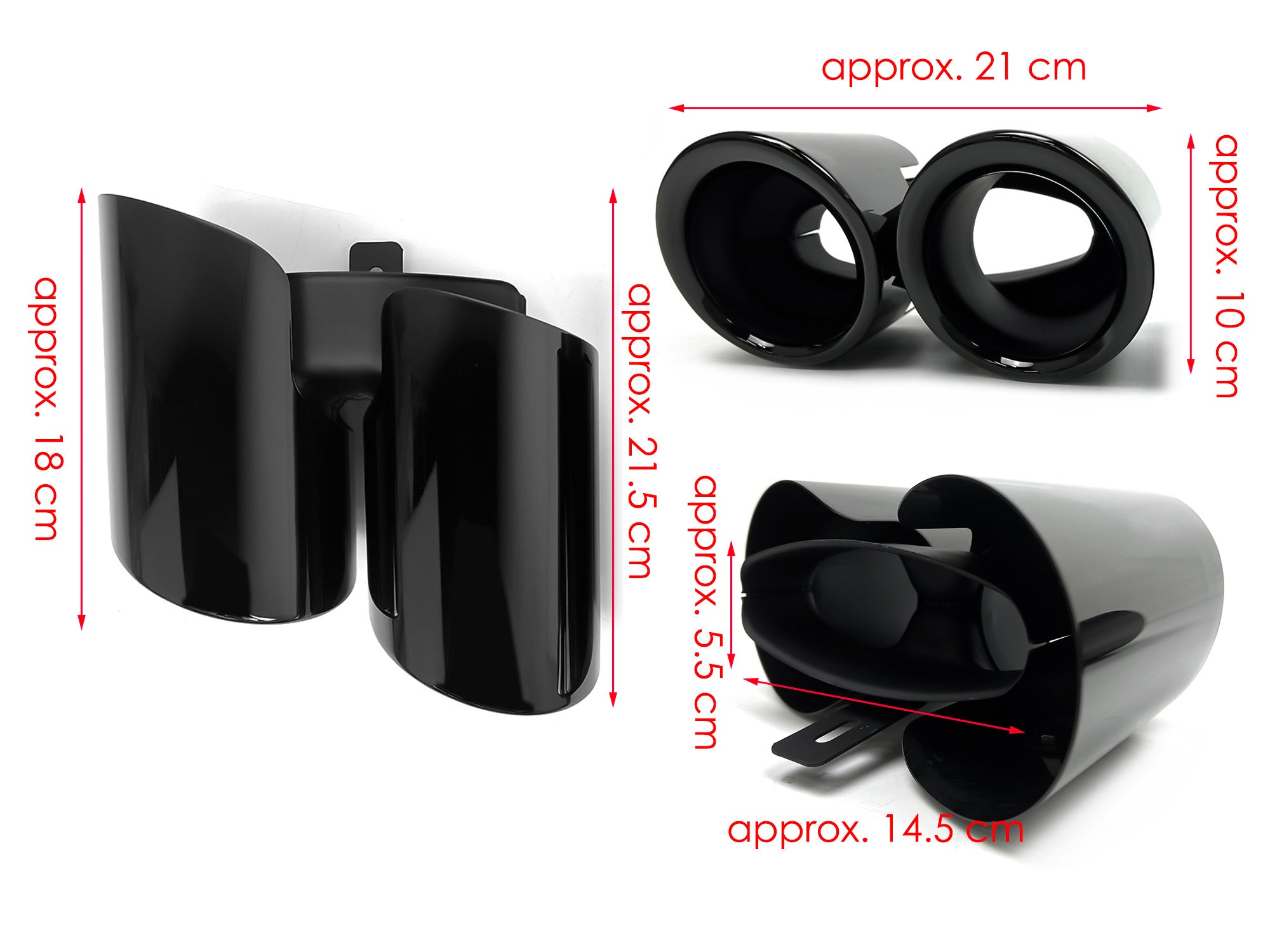 Sport Auspuff Auspuffblenden Endrohre Schwarz GTS Optik für Porsche Panamera 2018 2019 2020 2021 2022 Benzin et158