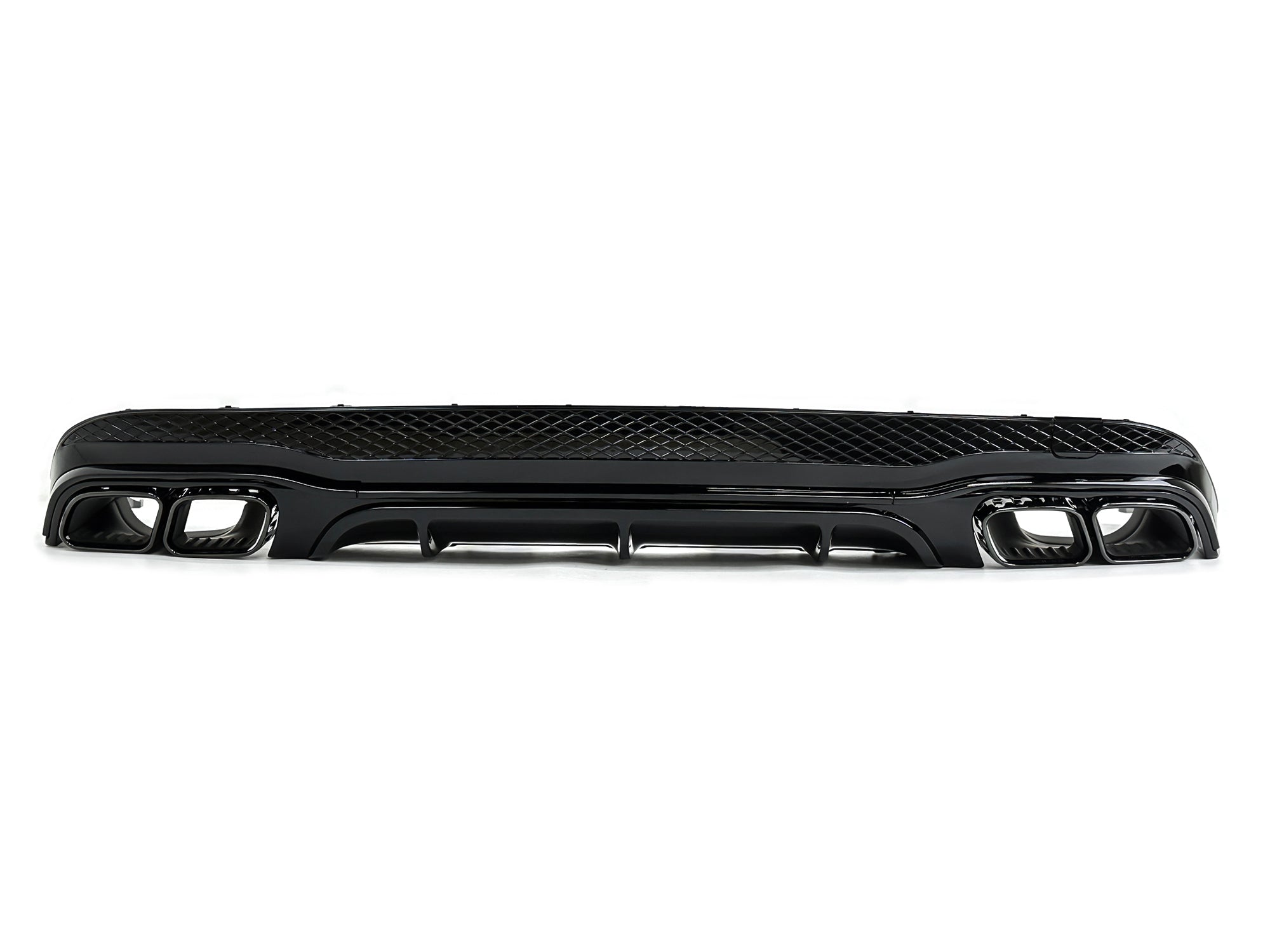 Schwarz Heckdiffusor + Auspuffblenden für Mercedes C207 Coupe A207 Cabrio E250 E350 AMG Line 2013-2017