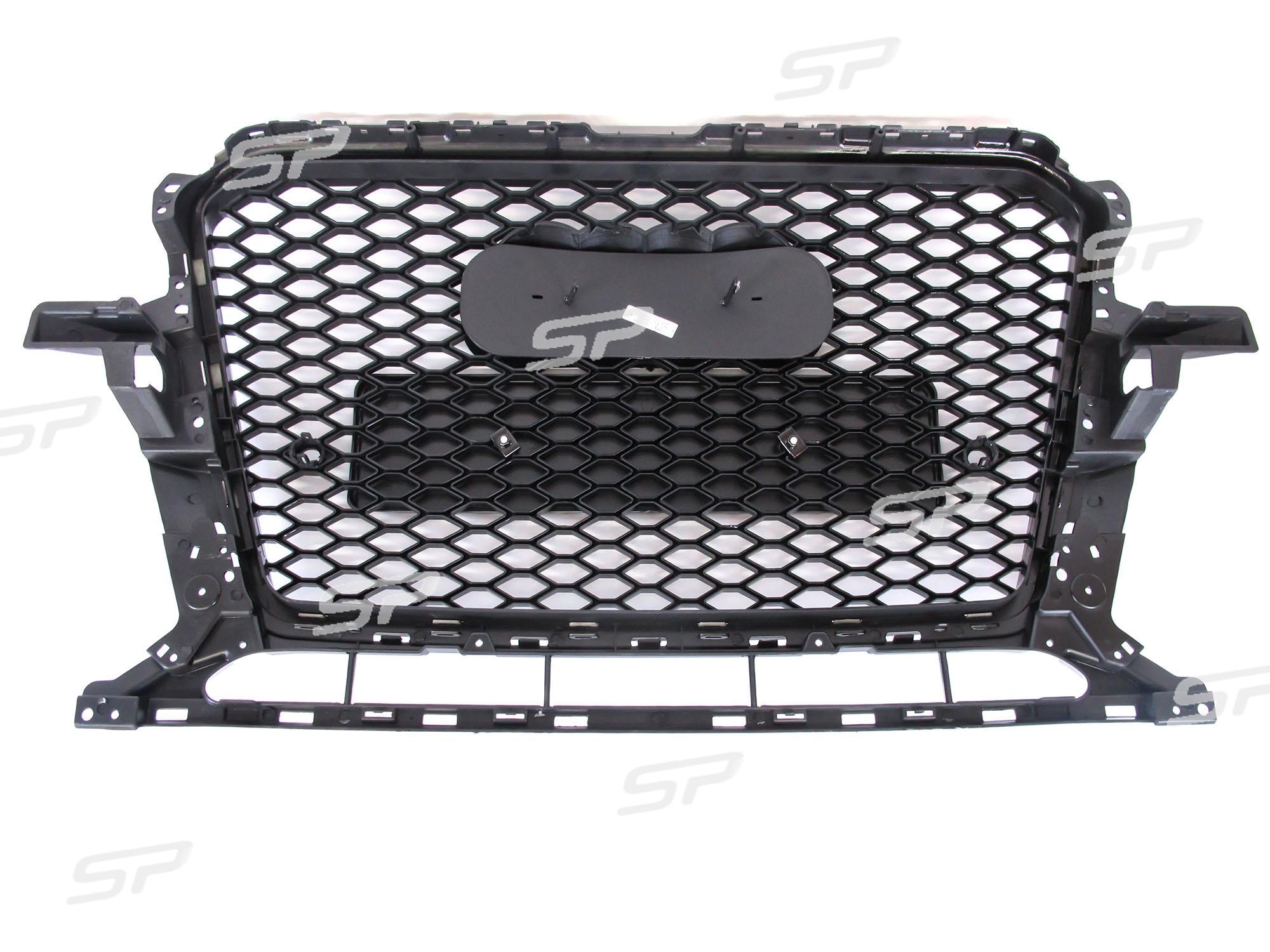 Schwarz Glanz Wabengrill Frontgrill Kühlergrill für Audi Q5 8R 2012-2016 mit PDC