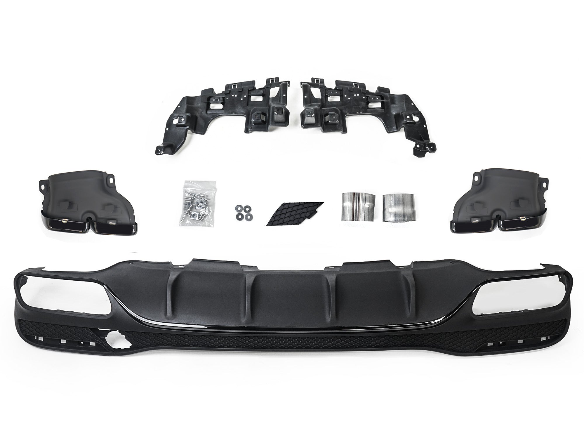 Schwarz Heckdiffusor Auspuff für Mercedes GLS X166 AMG Line 15-19 OHNE ABE