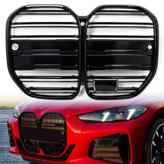 Schwarz Doppelsteg Kühlergrill Grill Frontgrill für BMW 4er G22 G23 mit ACC ab 2020