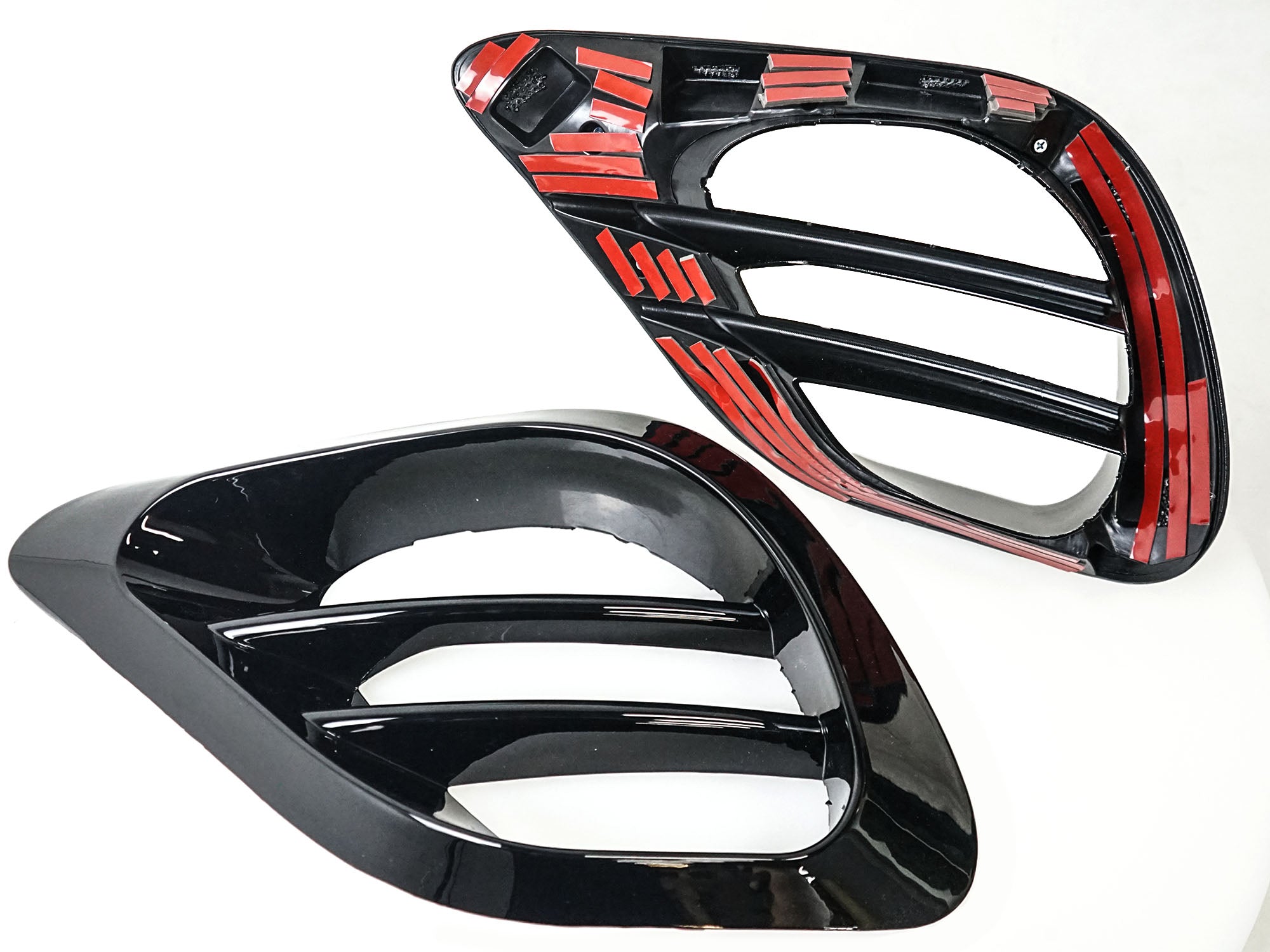 Schwarz Lüftungsgitter Flossen Canards Gitter für Mercedes E Klasse W213 S213 C238 A238 AMG-Line 2020+