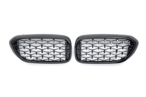 Schwarz Front Stoßstange Grill Diamantgrill Kühlergrill Passend für 5er G30 G31 vor LCI 2017-2020