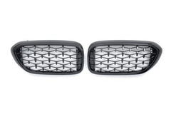 Schwarz Front Stoßstange Grill Diamantgrill Kühlergrill Passend für 5er G30 G31 vor LCI 2017-2020