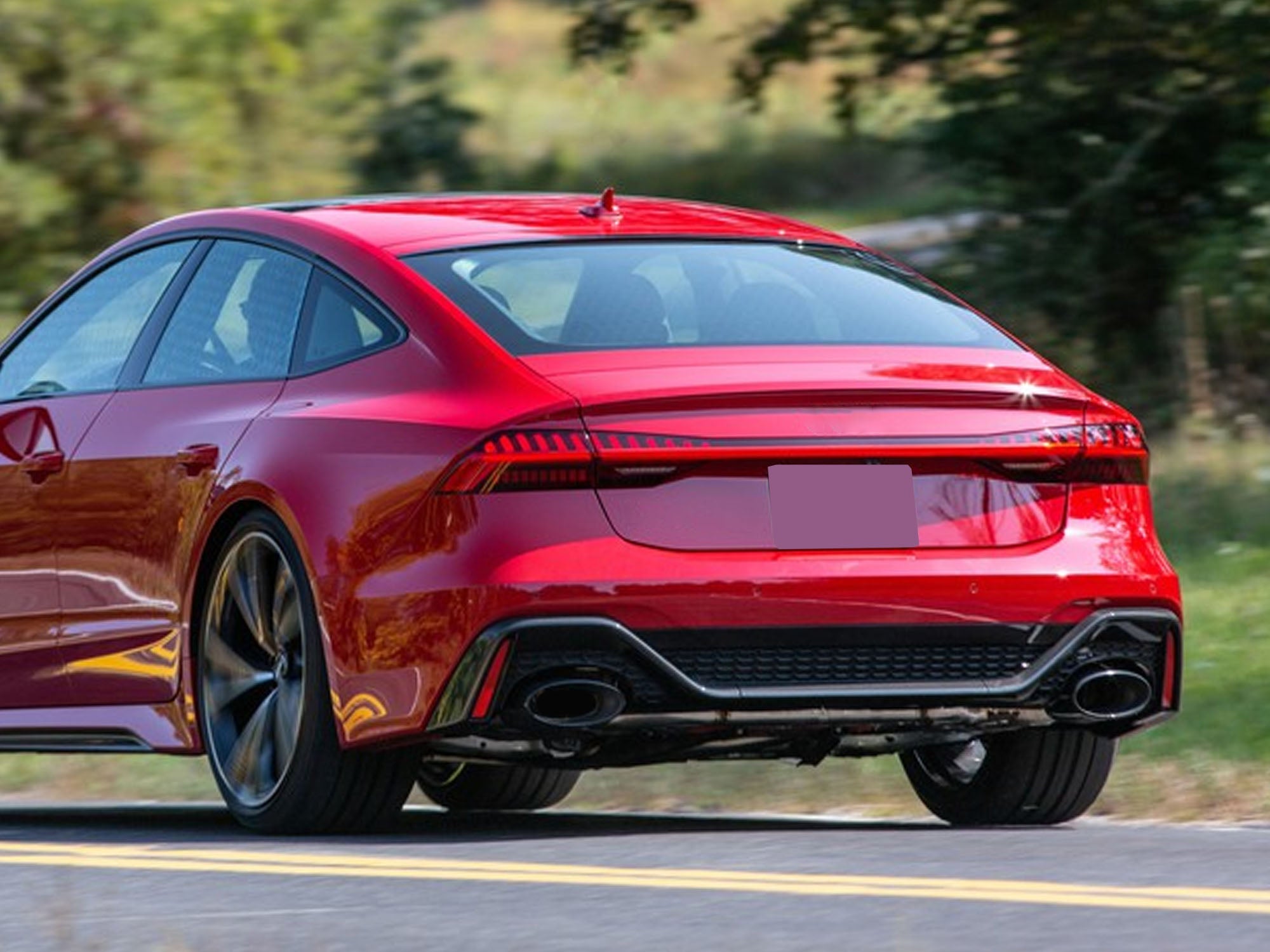 NEU Glänzend Schwarz Endrohr Auspuffblenden Blende für AUDI RS Stoßstange et268