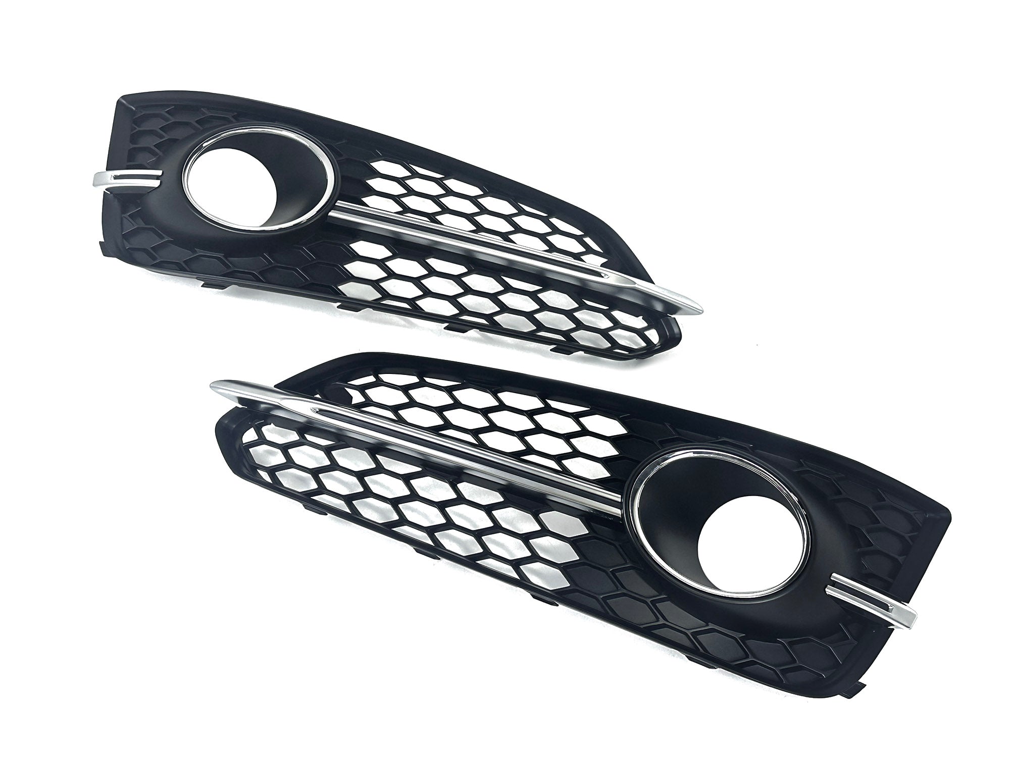 Lüftungsgitter Blenden Grill Gitter Schwarz Chrom für Audi A8 S8 D4 4H S-Line 13-17 MOPF mit ACC