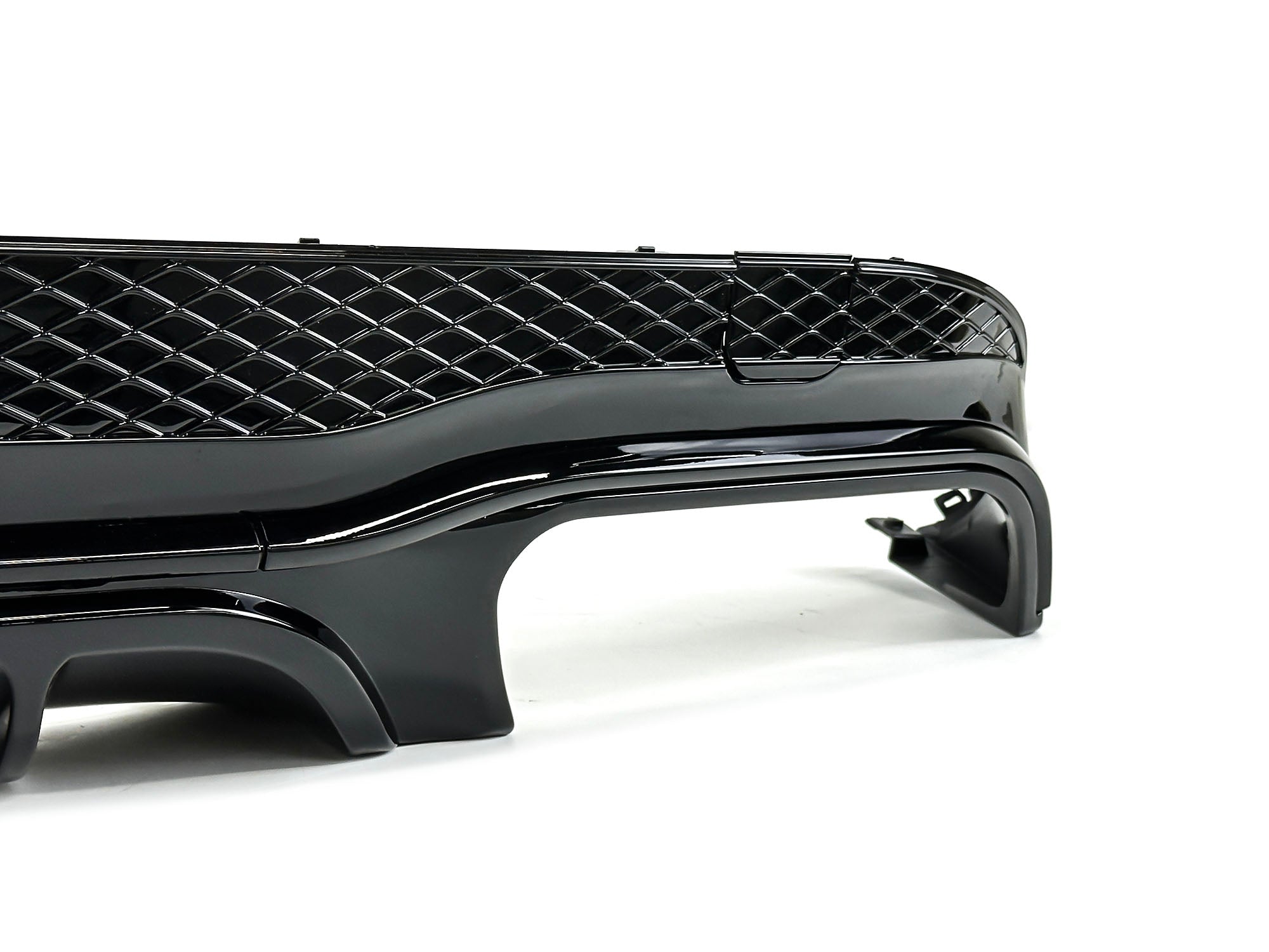 Schwarz Heckdiffusor + Auspuffblenden für Mercedes C207 Coupe A207 Cabrio E250 E350 AMG Line 2013-2017