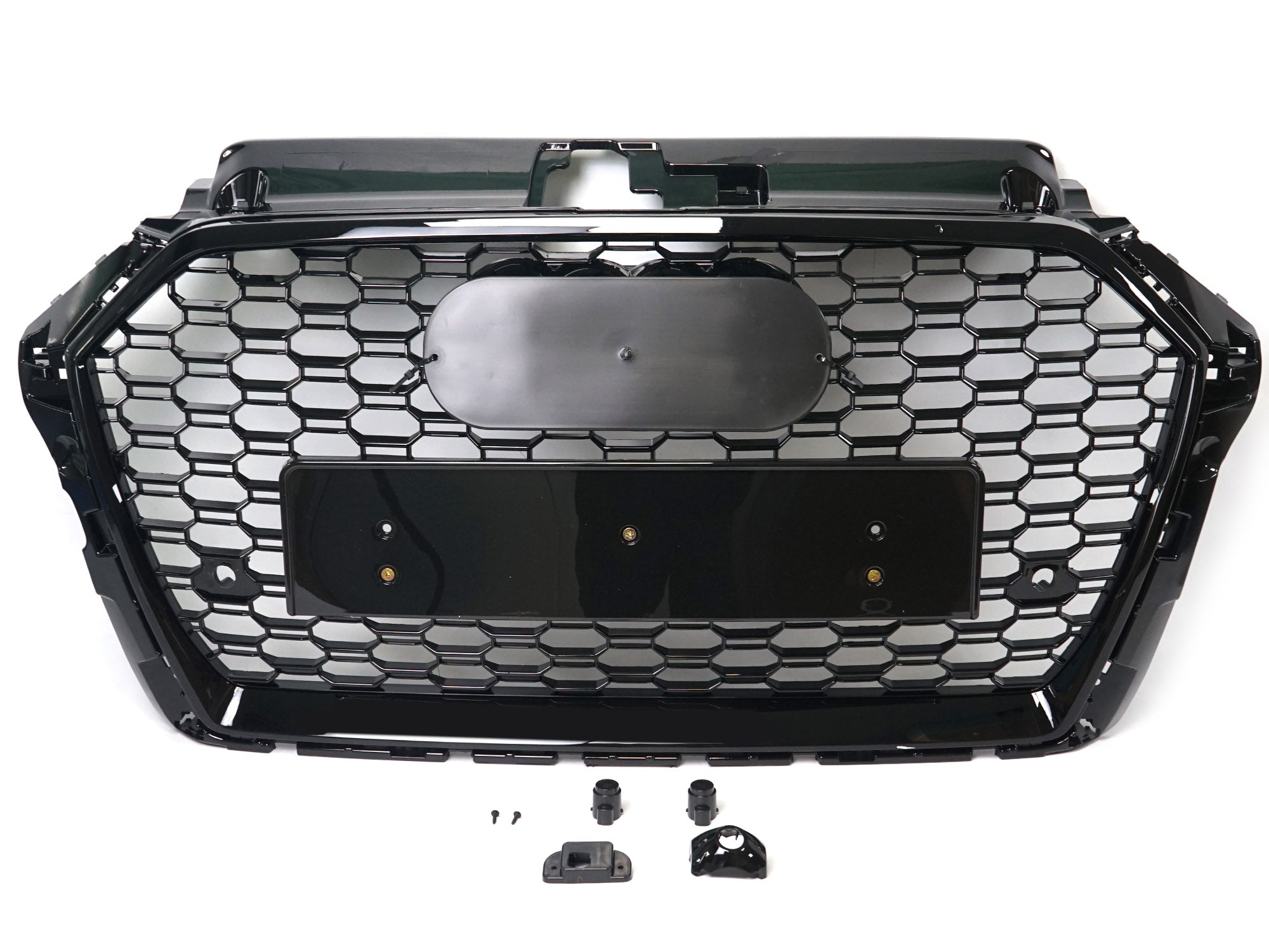 Sport Grill Wabengrill Kühlergrill Schwarz für AUDI A3 S3 8V S Line Facelift 2016-2020 NON ACC fg164