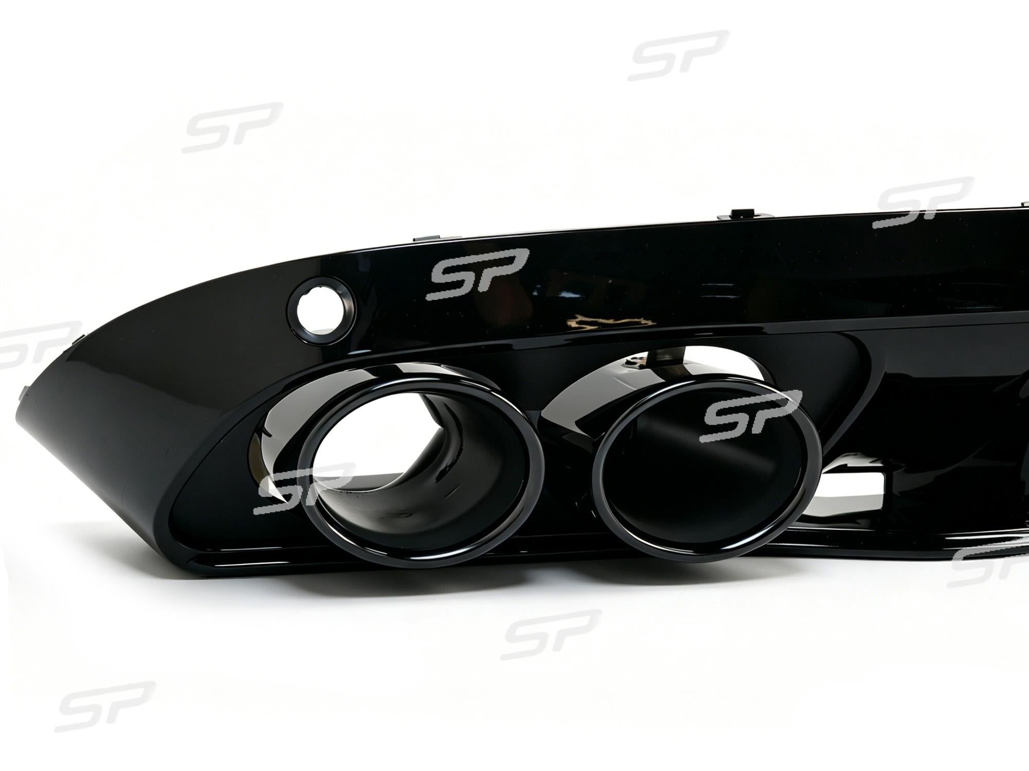 Schwarz Heckdiffusor Endrohre C43 Look für Mercedes W205 S205 Seriens Avantgarde
