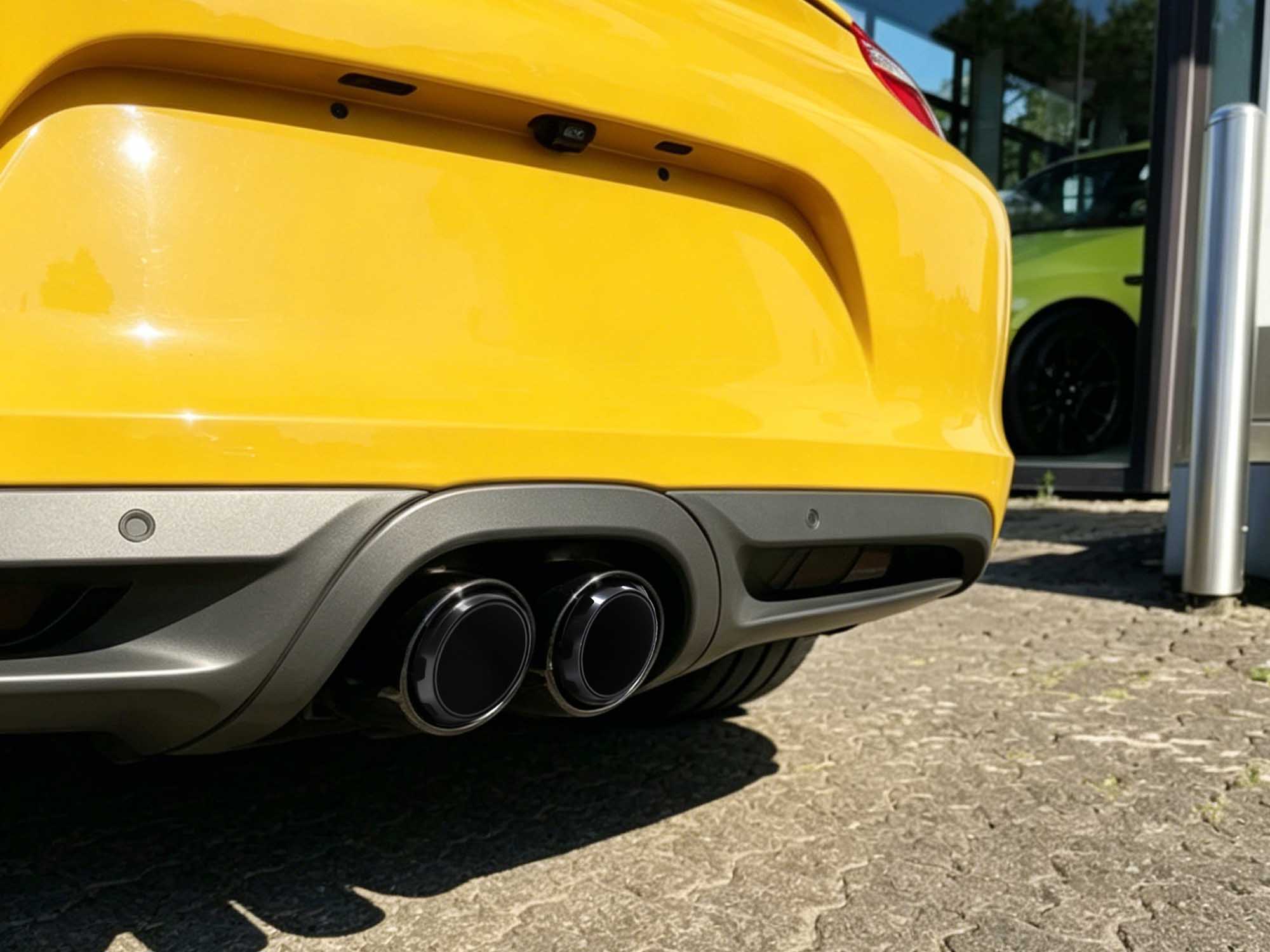 Sport Auspuff Auspuffblenden Endrohre Schwarz für Porsche 981 Cayman Boxster 2012 2013 2014 2015 2016 Benzin et185
