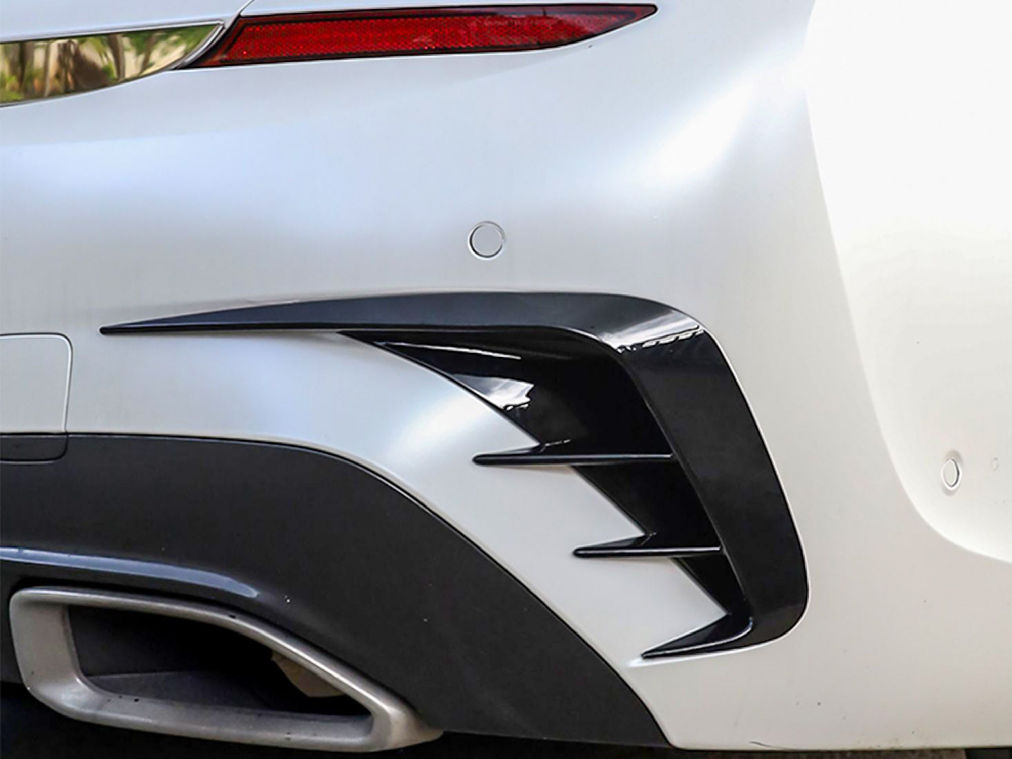 Stoßstange Heck Aero Flaps Canard Schwarz für BMW 3er G20 M Paket 19-22 vor LCI