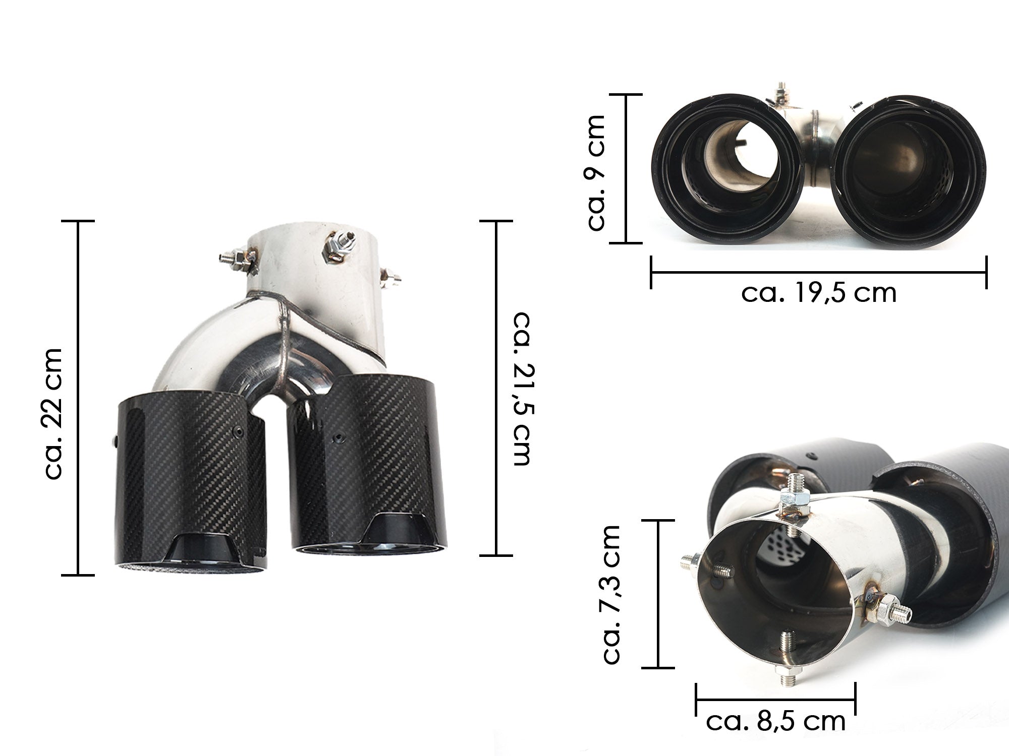 NEU Carbon Fiber Auspuffblende Rohre Blenden Passend für 3er G20 G28 Sport Paket 19-22 et243