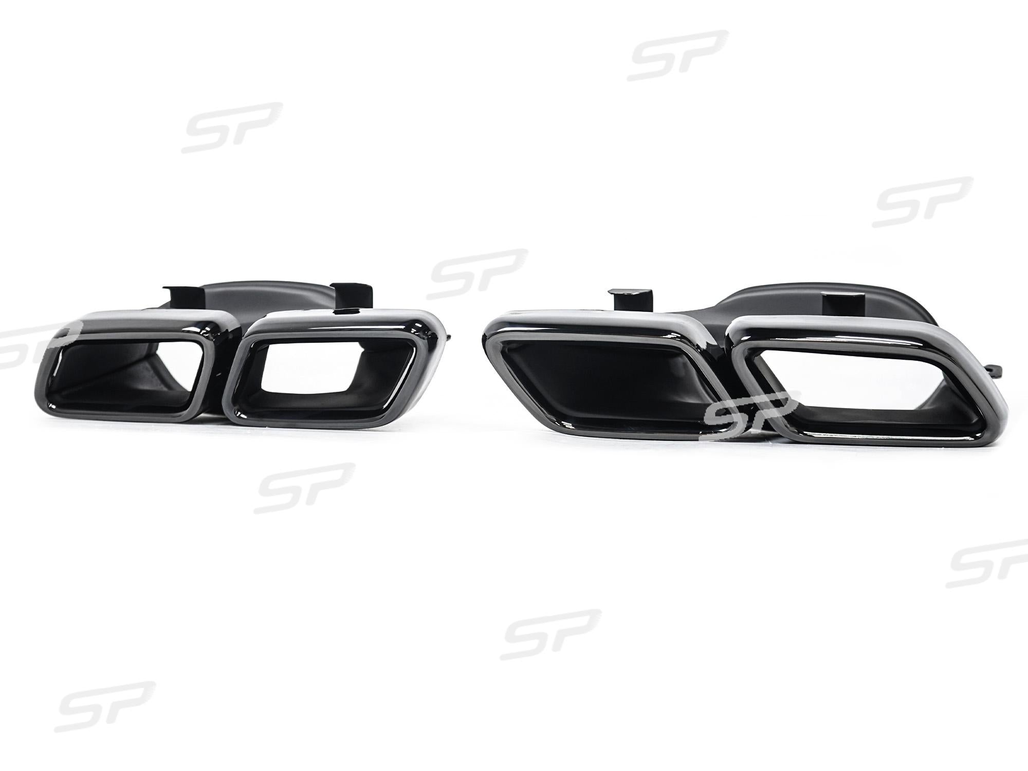 S63 Look Heckdiffusor Auspuff Schwarz für Mercedes C217 A217 AMG Line MOPF 17-20