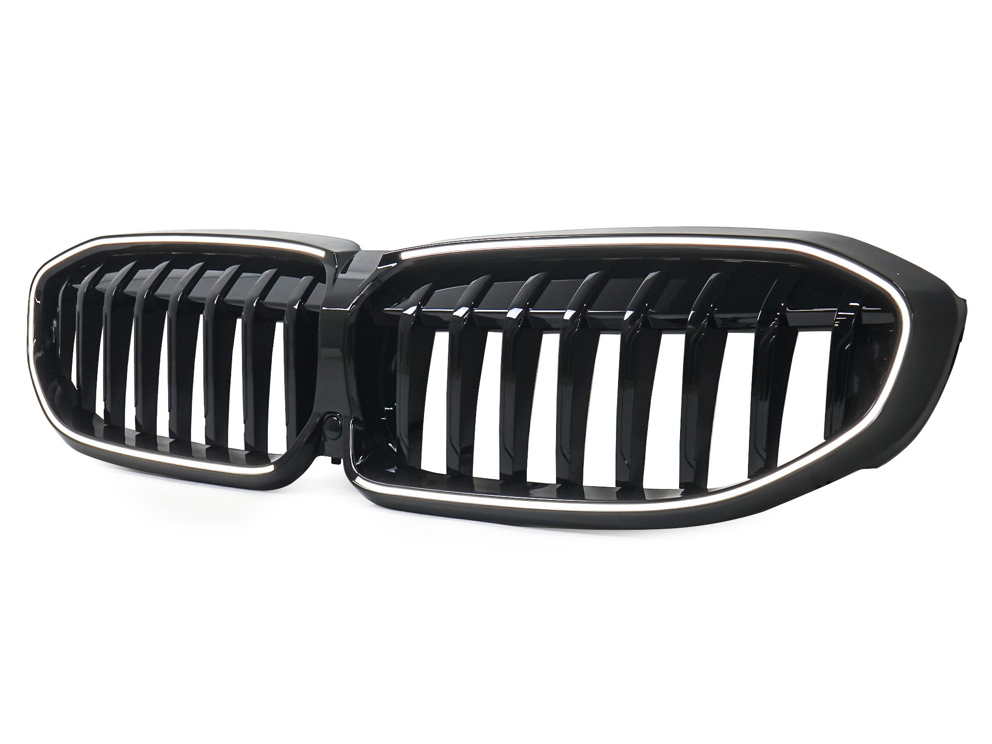 Schwarz LED Kühlergrill Grill Frontgrill für BMW 3er G20 G21 2019-2022 vor LCI