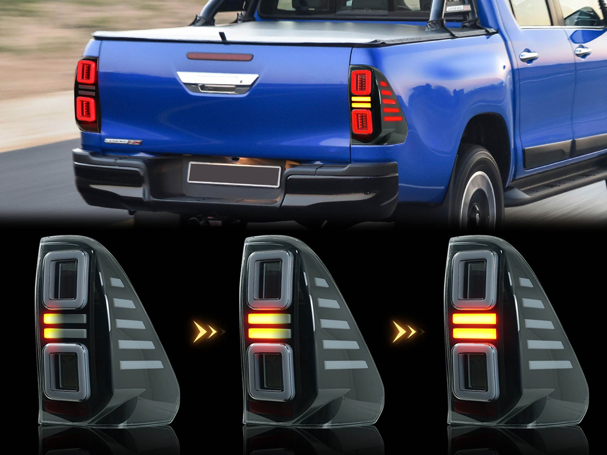 NEU LED Rückleuchten Heckleuchten Rücklicht Für Toyota Hilux Revo 2015-2020