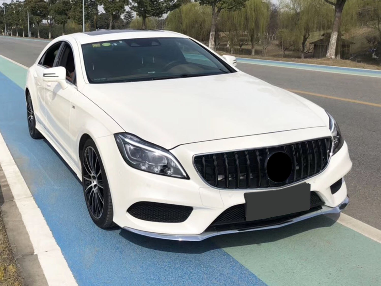 GT Optik Kühlergrill Panamericana Schwarz für Mercedes Benz CLS W218 C218 Facelift 2014-2018 fg83