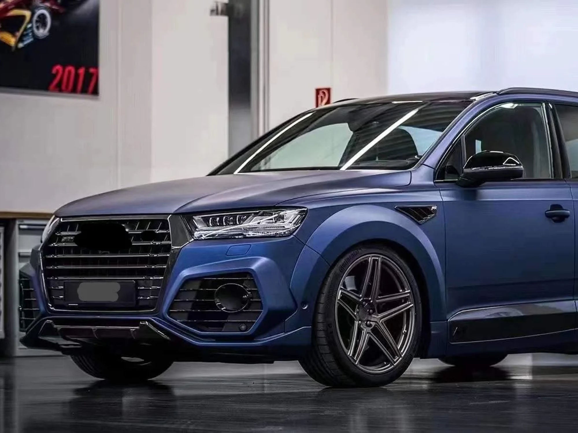 L+ R Schwarz Glanz Spiegelkappen Außenspiegel für Audi Q5 FY 17+ Q7 4M 15+ OHNE SideAssist