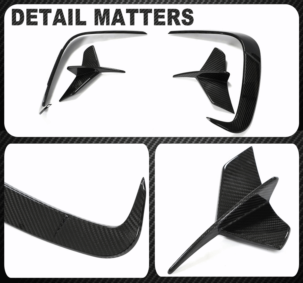 NEU 100% Echt Carbon Heck Stoßstange Splitter Canard Flossen Flaps Passend für 8er G14 G15 M850i 2018-2020