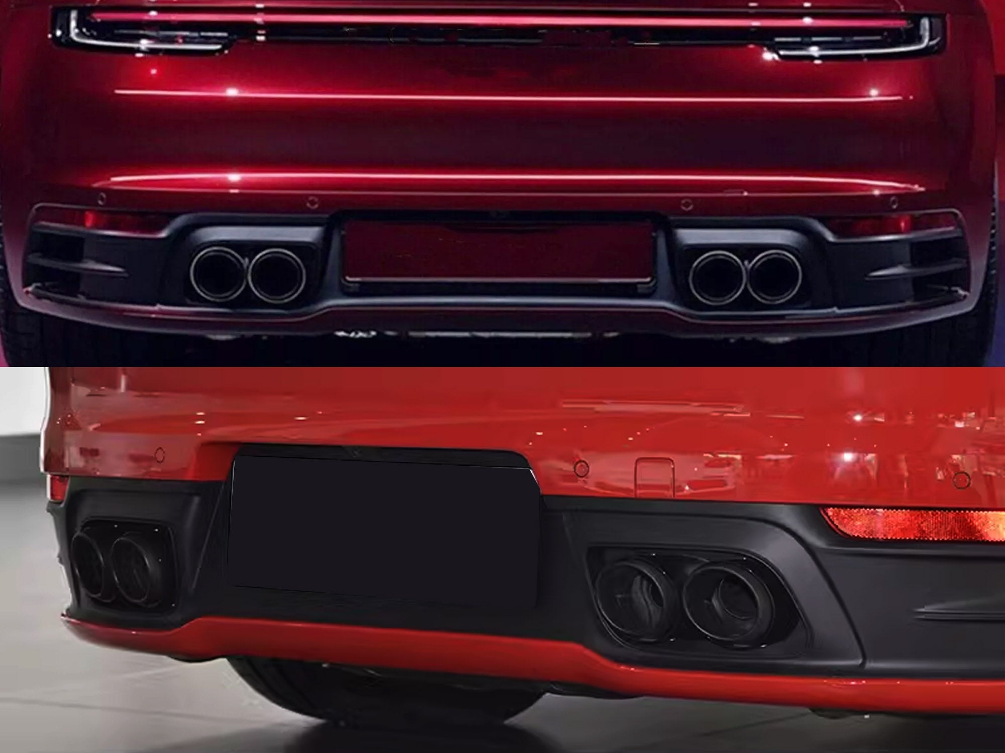 Auspuff Blenden Doppelrohr für Porsche 911 Targa 4S 992 ab 2019 et325