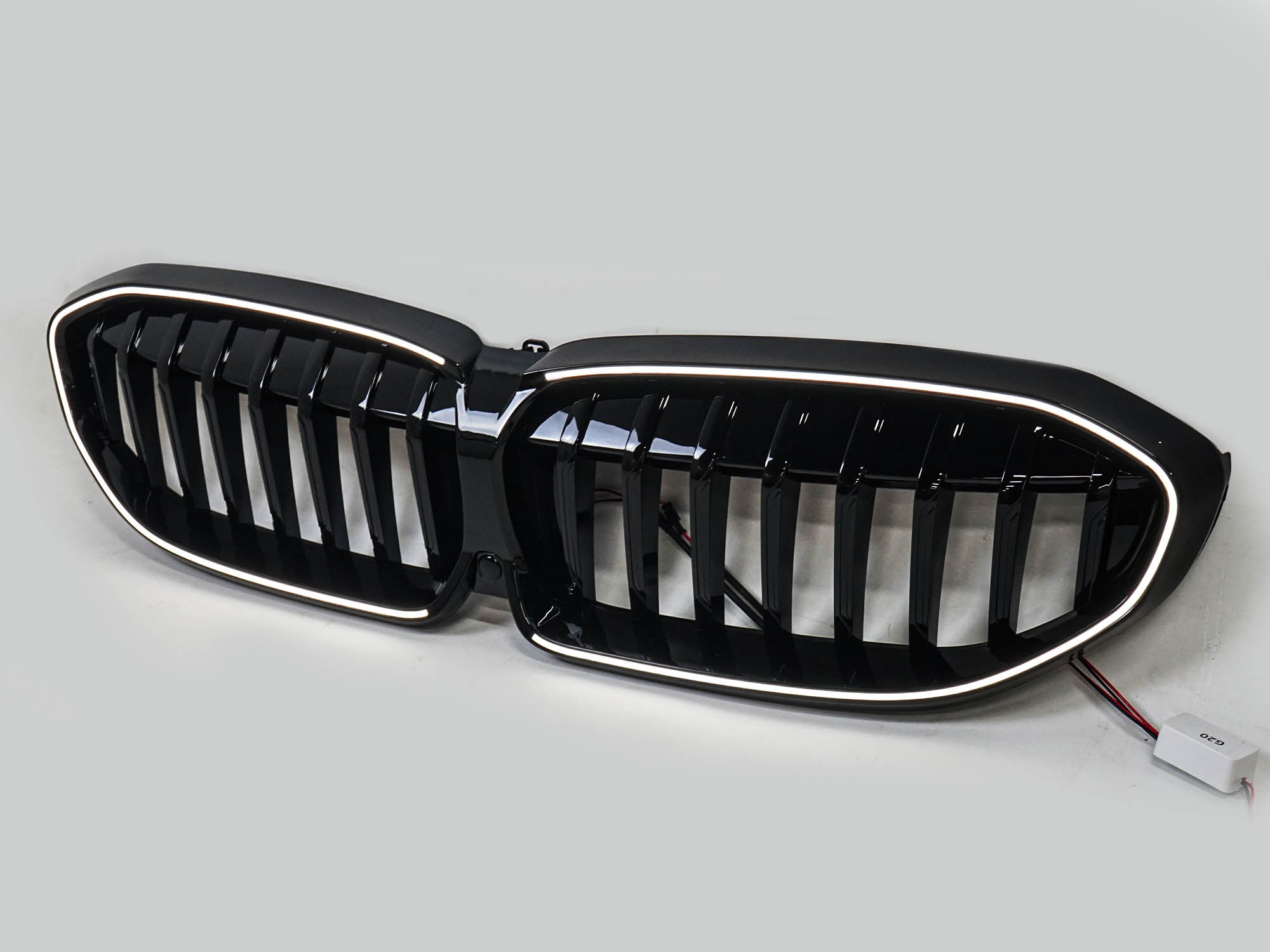 Schwarz LED Kühlergrill Grill Frontgrill für BMW 3er G20 G21 2019-2022 vor LCI