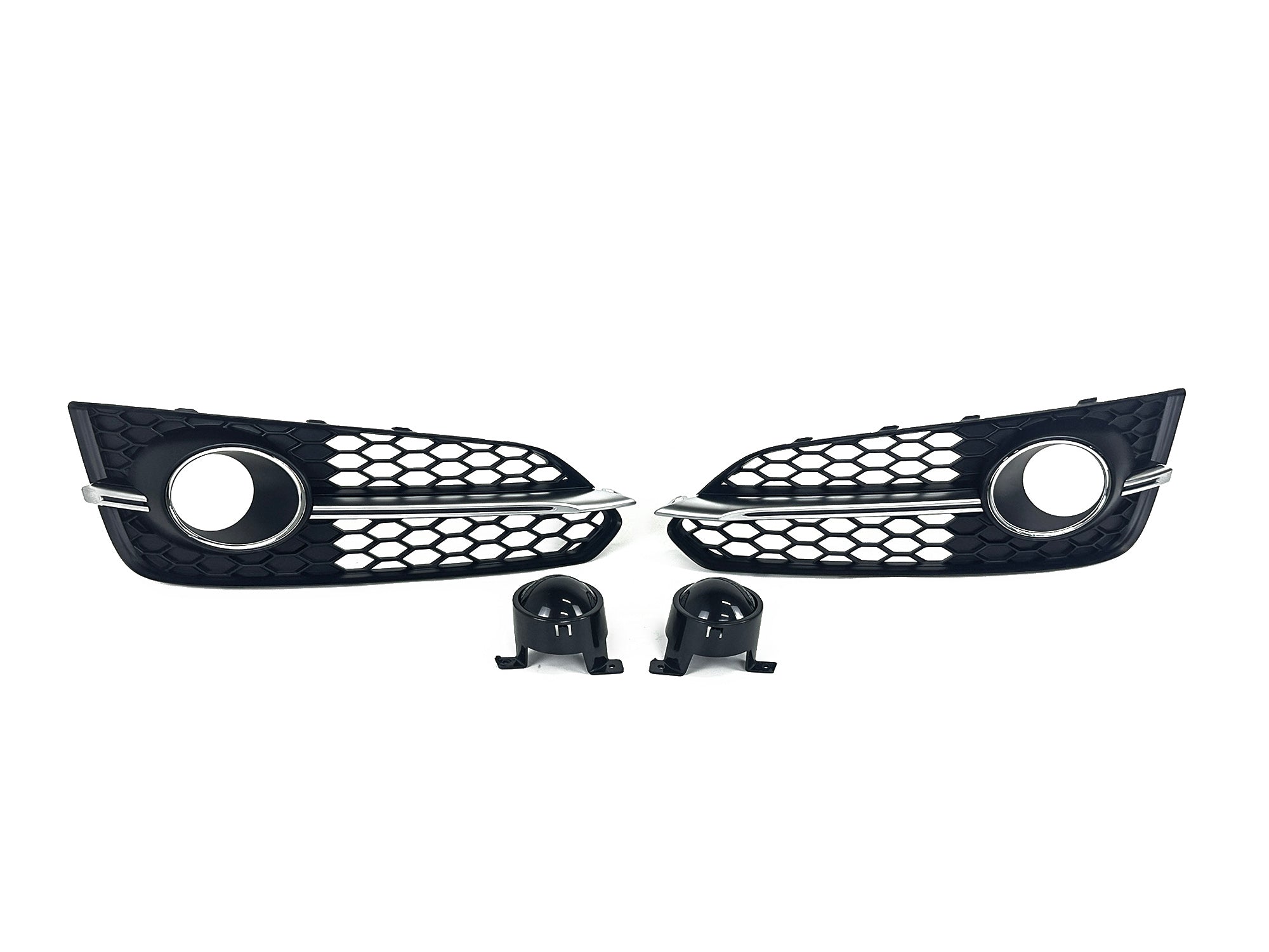 Lüftungsgitter Blenden Grill Gitter Schwarz Chrom für Audi A8 S8 D4 4H S-Line 13-17 MOPF mit ACC