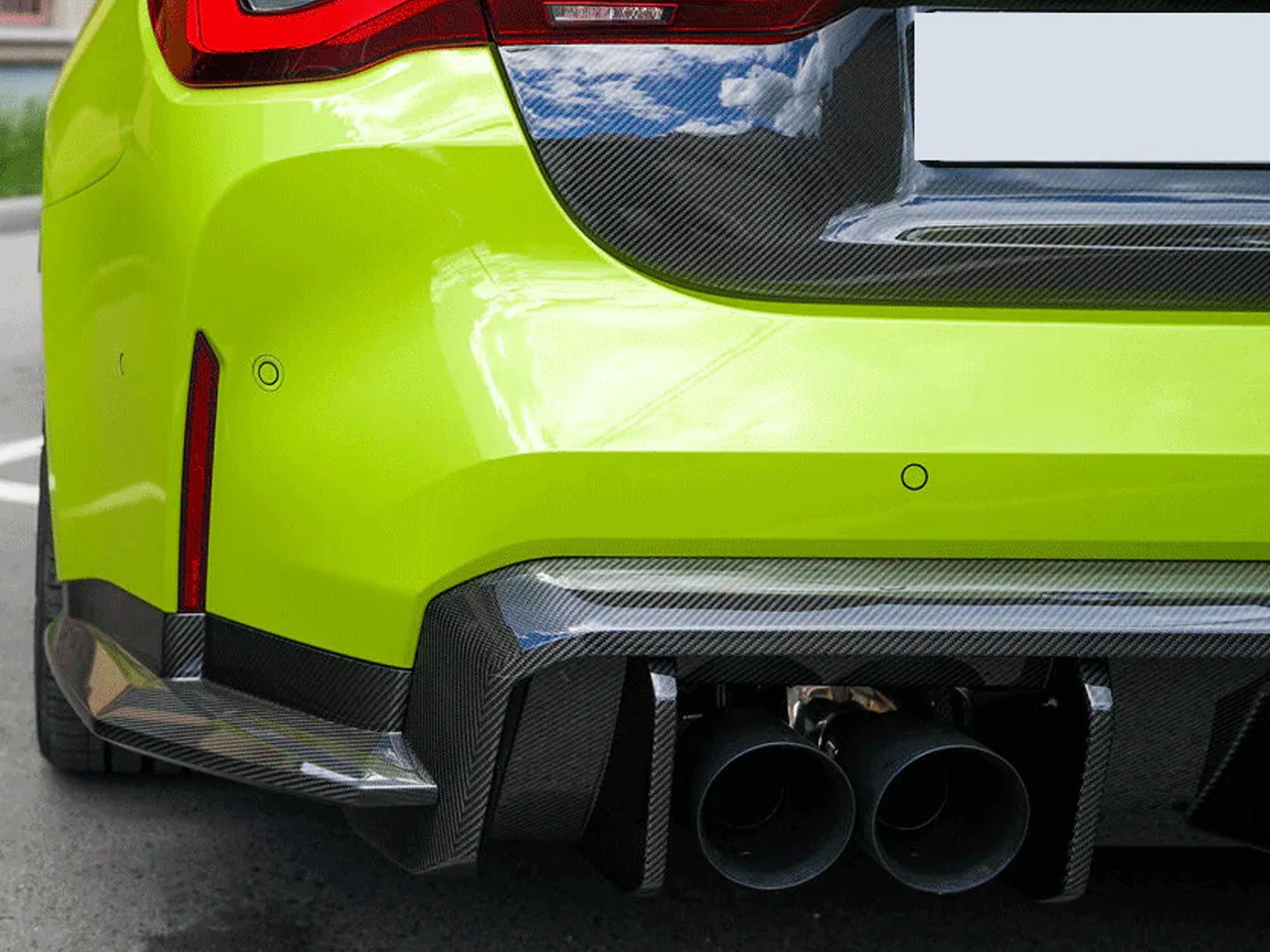 NEU 100% Carbon Heck Stoßstange Splitter Flaps Flics Passend für G82 M4 Competition ab 2021