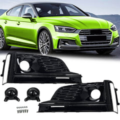 Lüftungsgitter Nebelscheinwerfer Gitter Sport Blenden Schwarz für Audi A5 F5 S-Line 2016-2019 VFL
