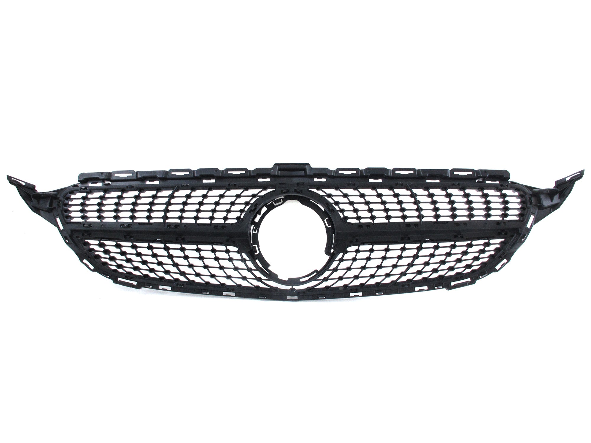 Schwarz Kühlergrill Diamantgrill Front Grill für Mercedes Benz C-Klasse W205 C205 S205 A205 Facelift 2018+ fg63