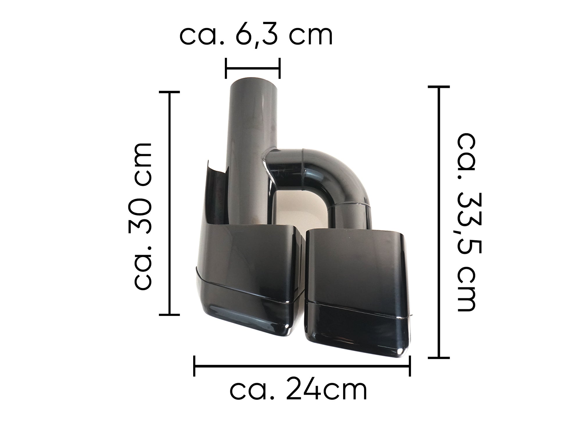 Auspuffblenden Endrohre H Eckig Schwarz für Mercedes CLS C219 C218 W221 S63 AMG et92