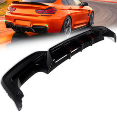 Schwarz Glanz Diffusor Heckdiffusor für BMW 6er F06 F12 F13 M Paket 2011-2018 OHNE ABE
