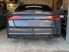 Schwarz Glanz Diffusor Auspuff für AUDI A6 Heckdiffusor C7 4G mit Seriens. MOPF 15-18