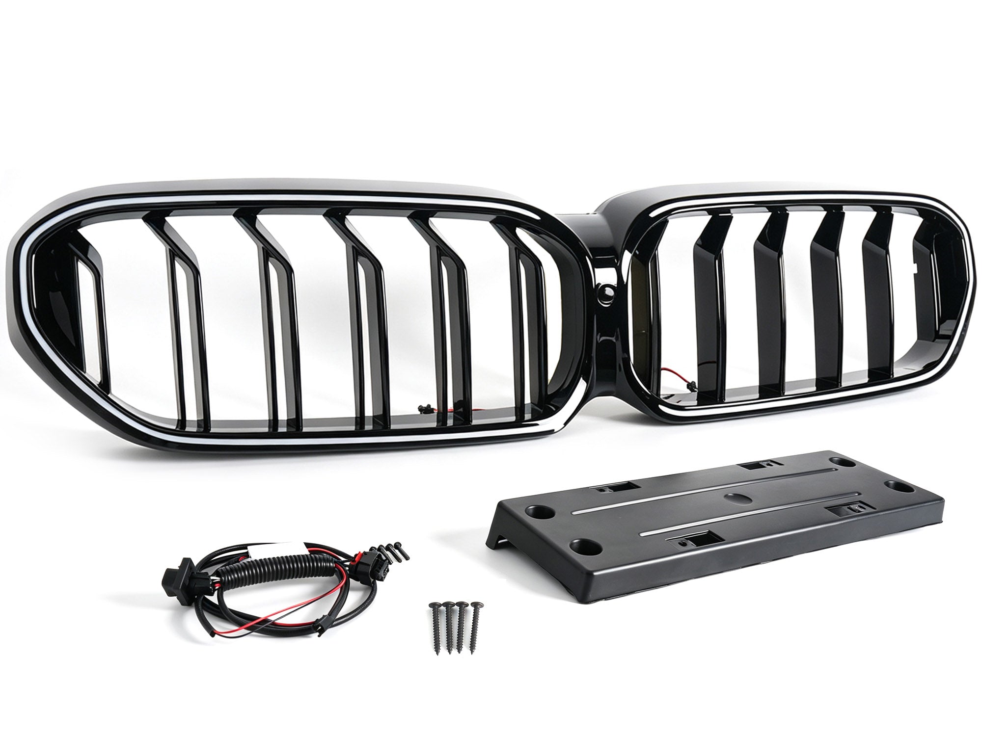 Schwarz LED Kühlergrill Grill Frontgrill für BMW 5er G30 G31 LCI 2021-2025