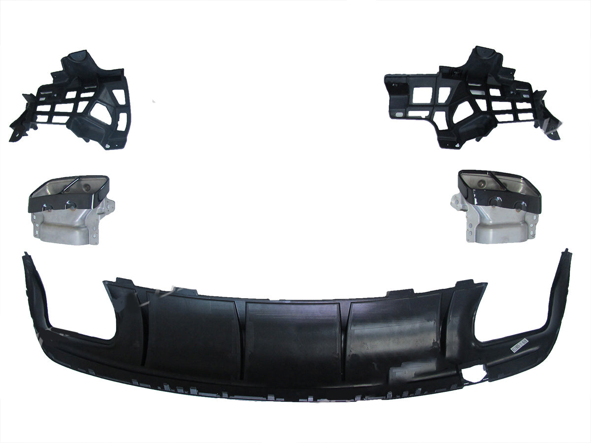 Diffusor Schwarz Auspuff Blenden für Mercedes CLA C117 X117 AMG Line CLA45 16-19 di9