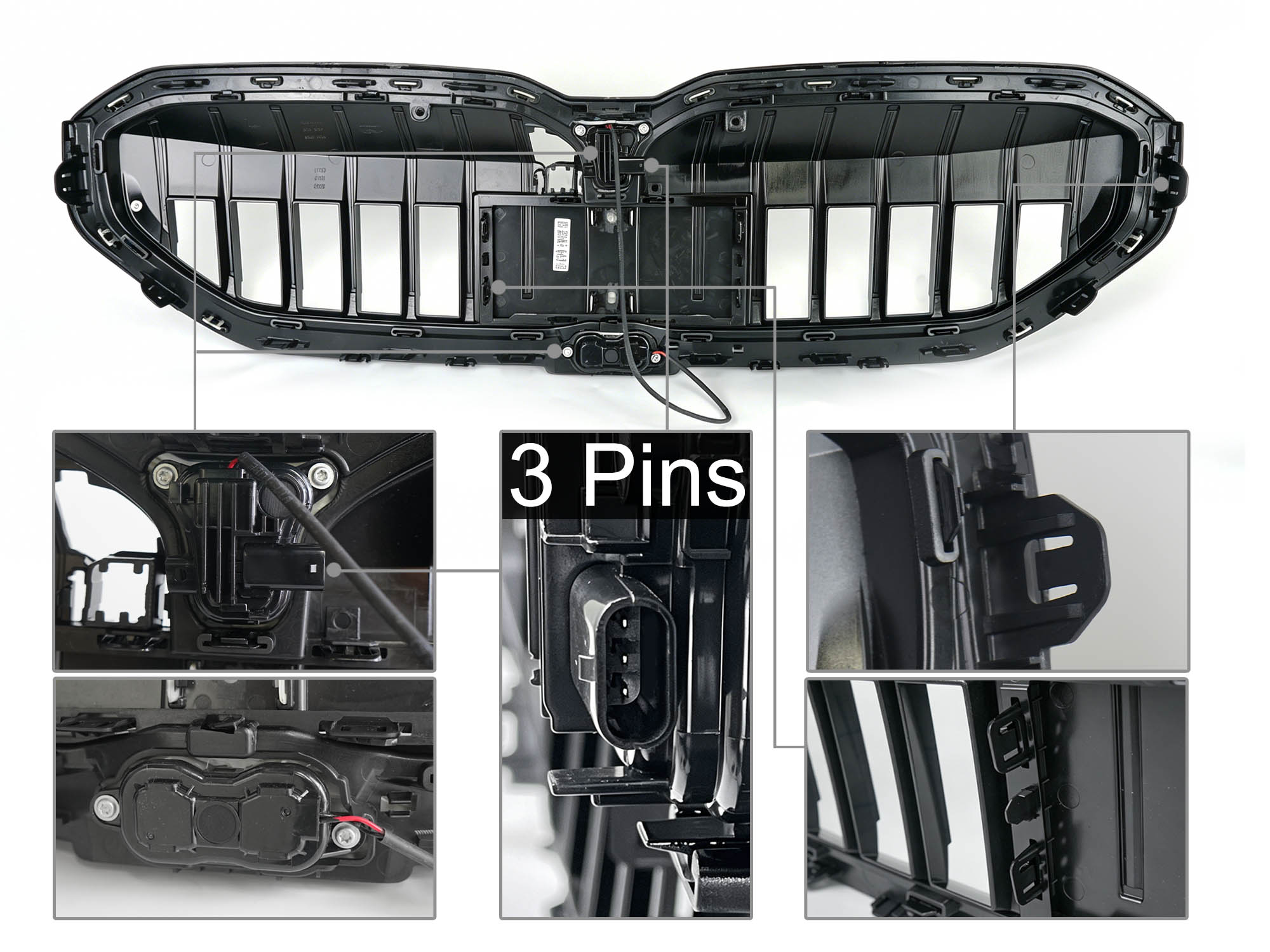 LED Kühlergrill Niere Frontgrill Grill Schwarz für BMW 5er G60 G61 i5 2023-2026