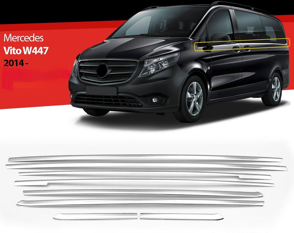 Fensterleisten Für Mercedes Vito W447 2014-2025 Extra Langer Radstand