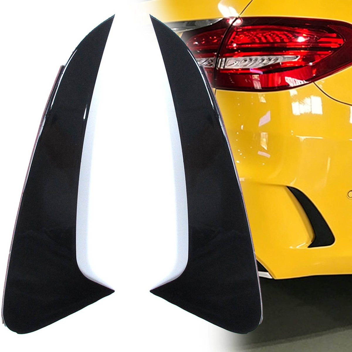Heck Stoßstange Flossen Flaps Canards Splitter Aero Flics für Mercedes Benz C-Klasse S205 Kombi AMG Line C43 AMG 2015-2018 pz16