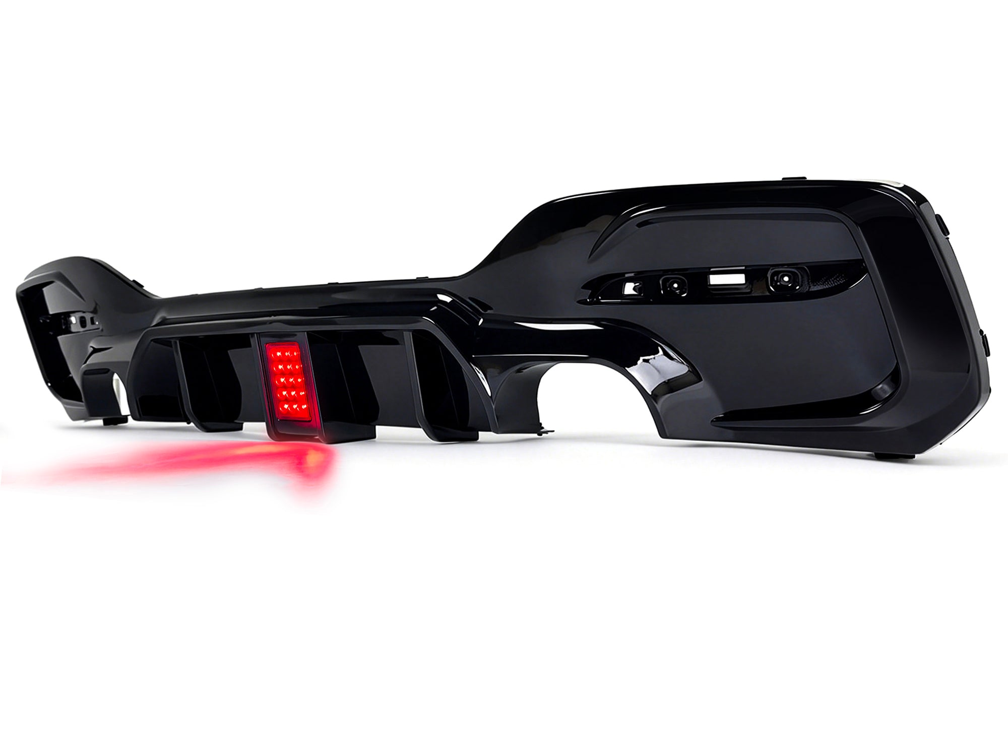 Schwarz Glanz Diffusor Heckdiffusor mit Licht für BMW 1er F20 F21 M Paket 15-19 LCI OHNE ABE