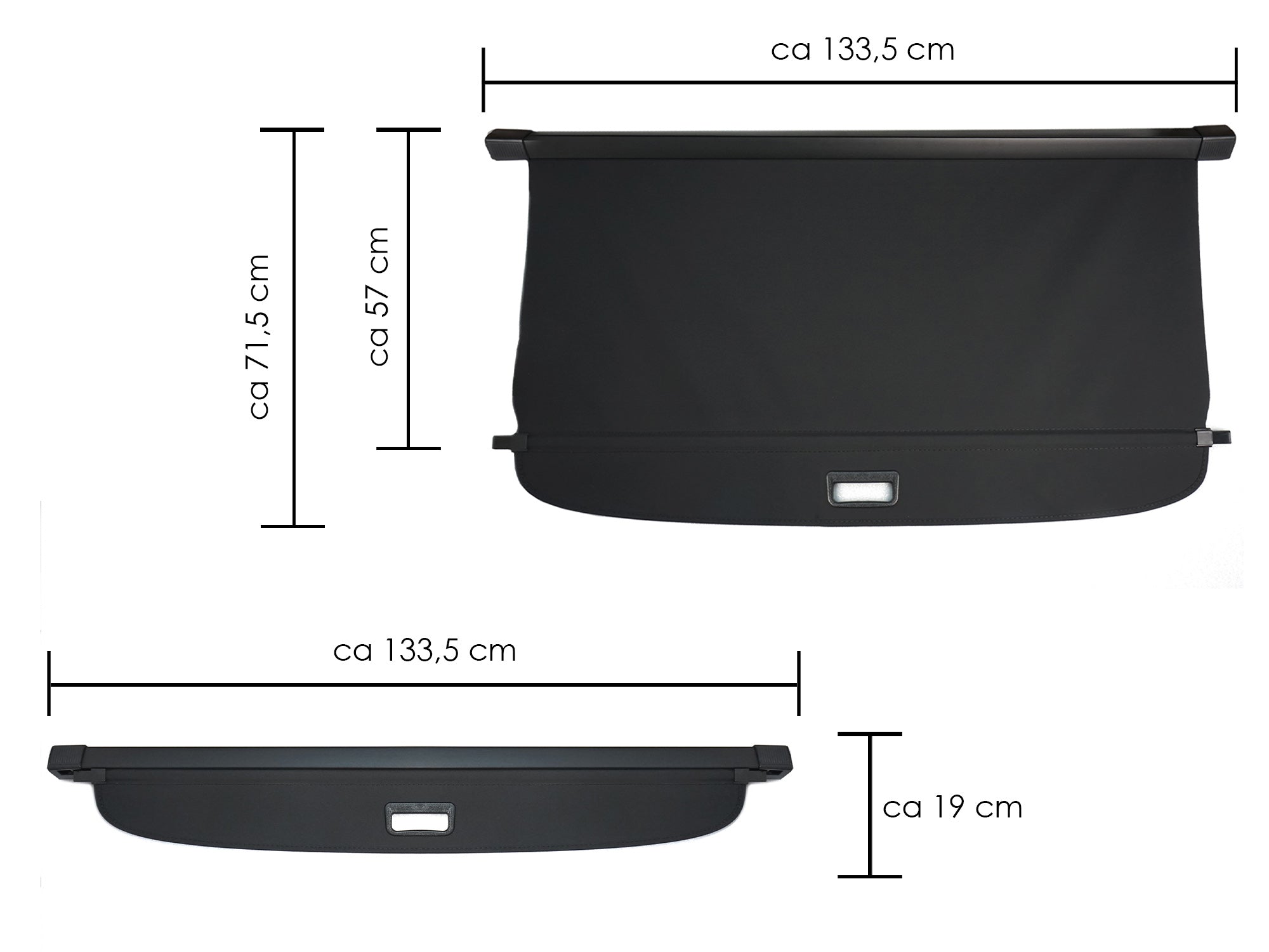 Für VW Touran II 2015+ Schwarz Laderaumabdeckung Abdeckrollo Kofferraum Rollo