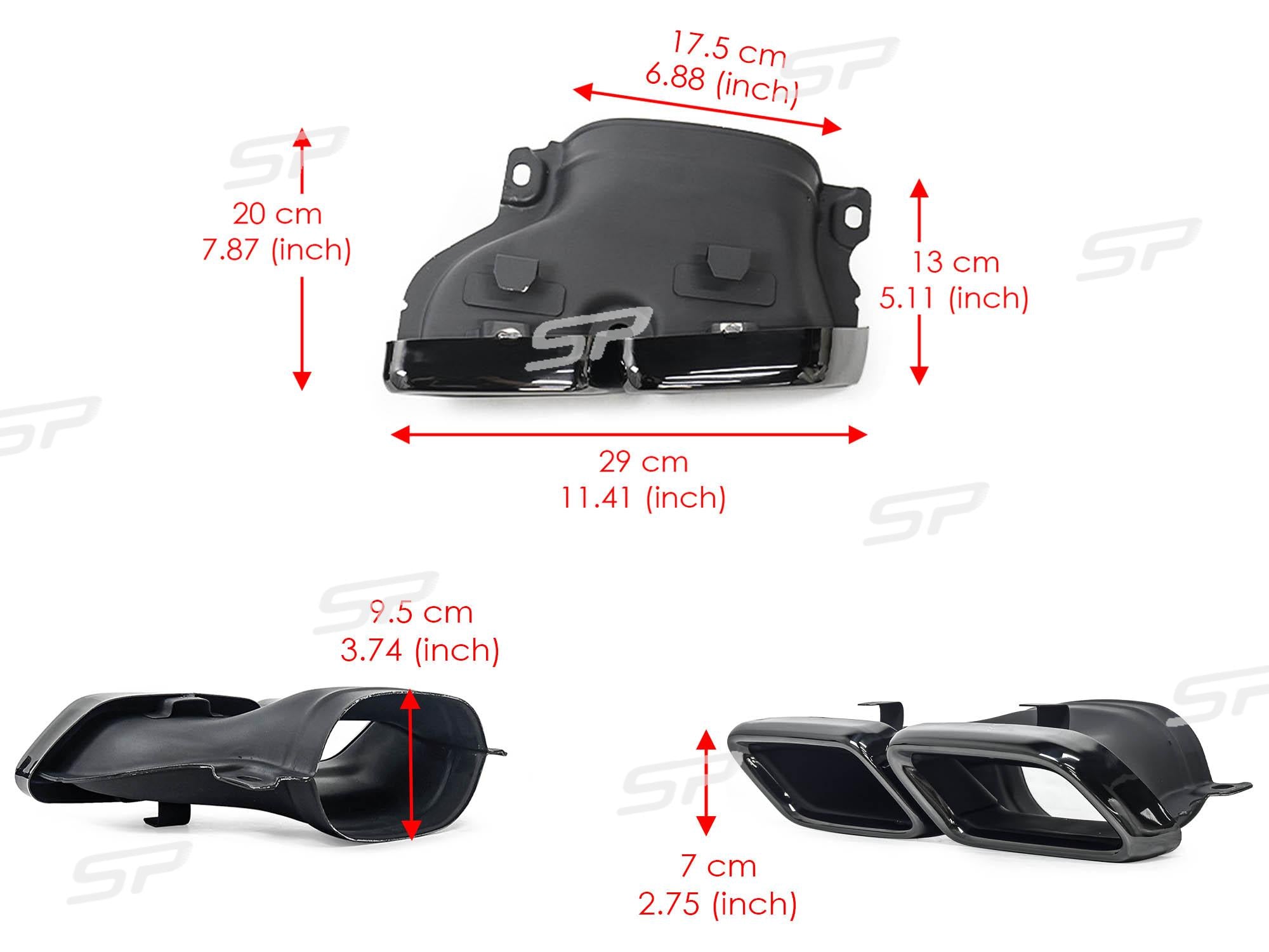 S63 Look Heckdiffusor Auspuff Schwarz für Mercedes C217 A217 AMG Line MOPF 17-20