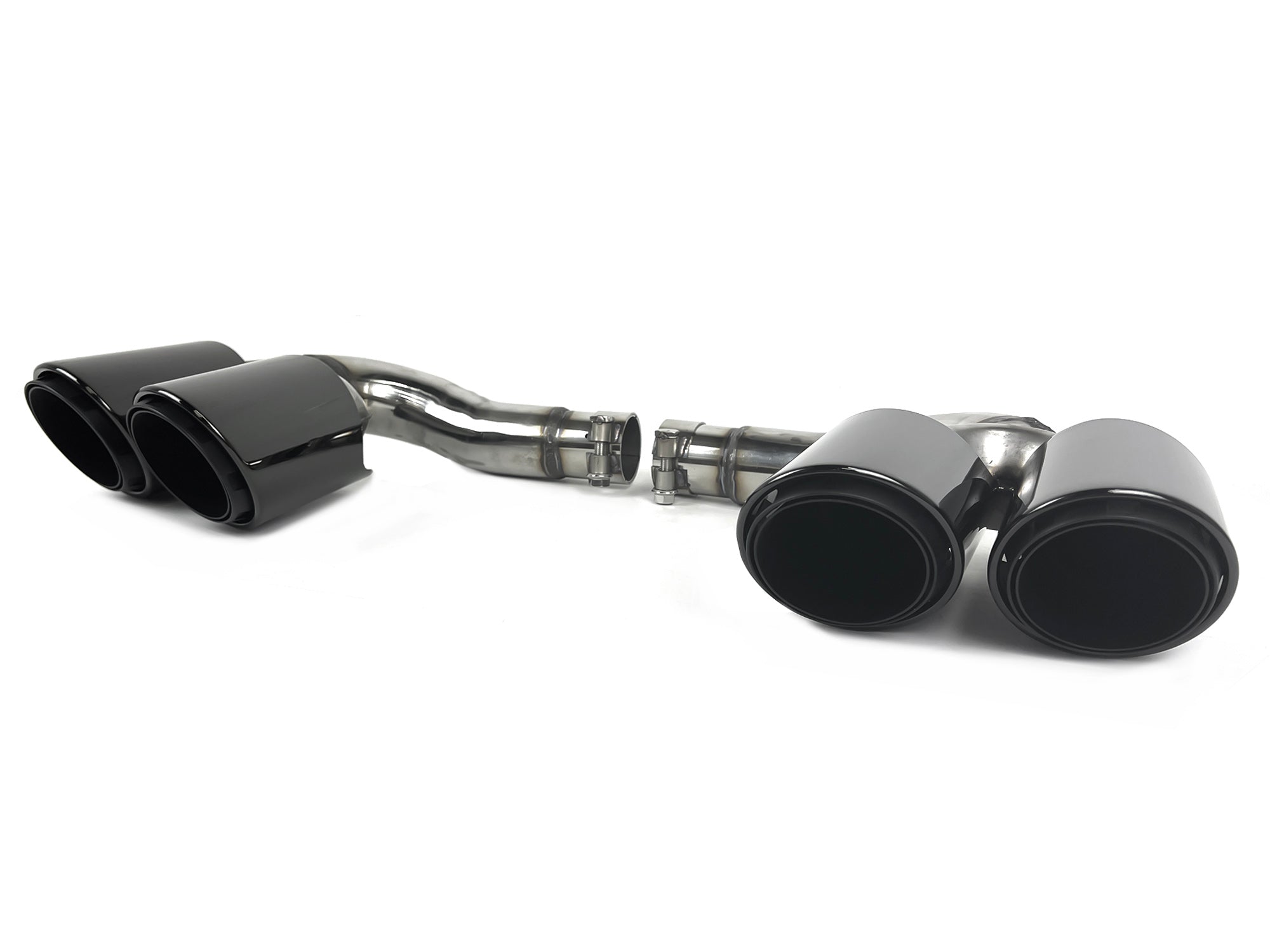 Schwarz Glanz Auspuffblenden Endrohre Auspuff Blende für VW Touareg III 2,0 2018+ et333