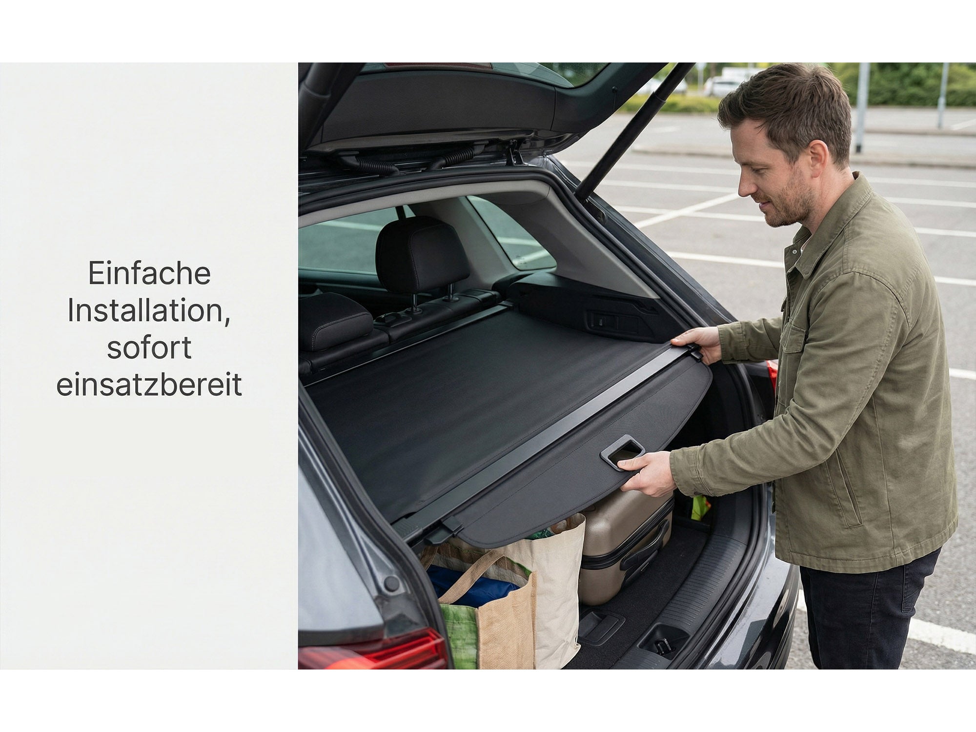 Für Skoda Octavia III Kombi 2013-2019 Schwarz Laderaumabdeckung Abdeckrollo Kofferraum Rollo