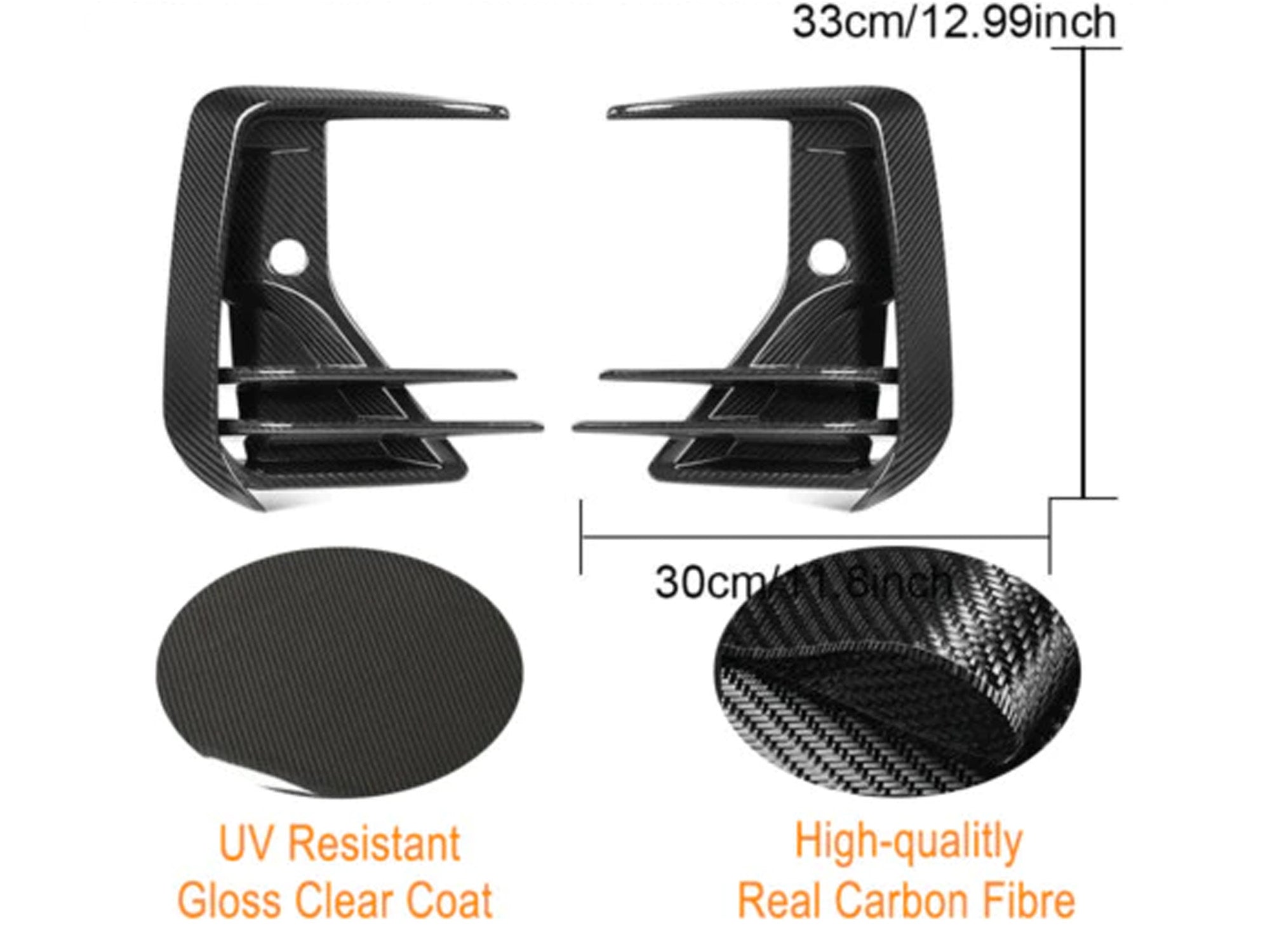 NEU 100% Echt Carbon Fiber Front Stoßstange Lufteinlässe Aero Flaps Passend für iX3 G08