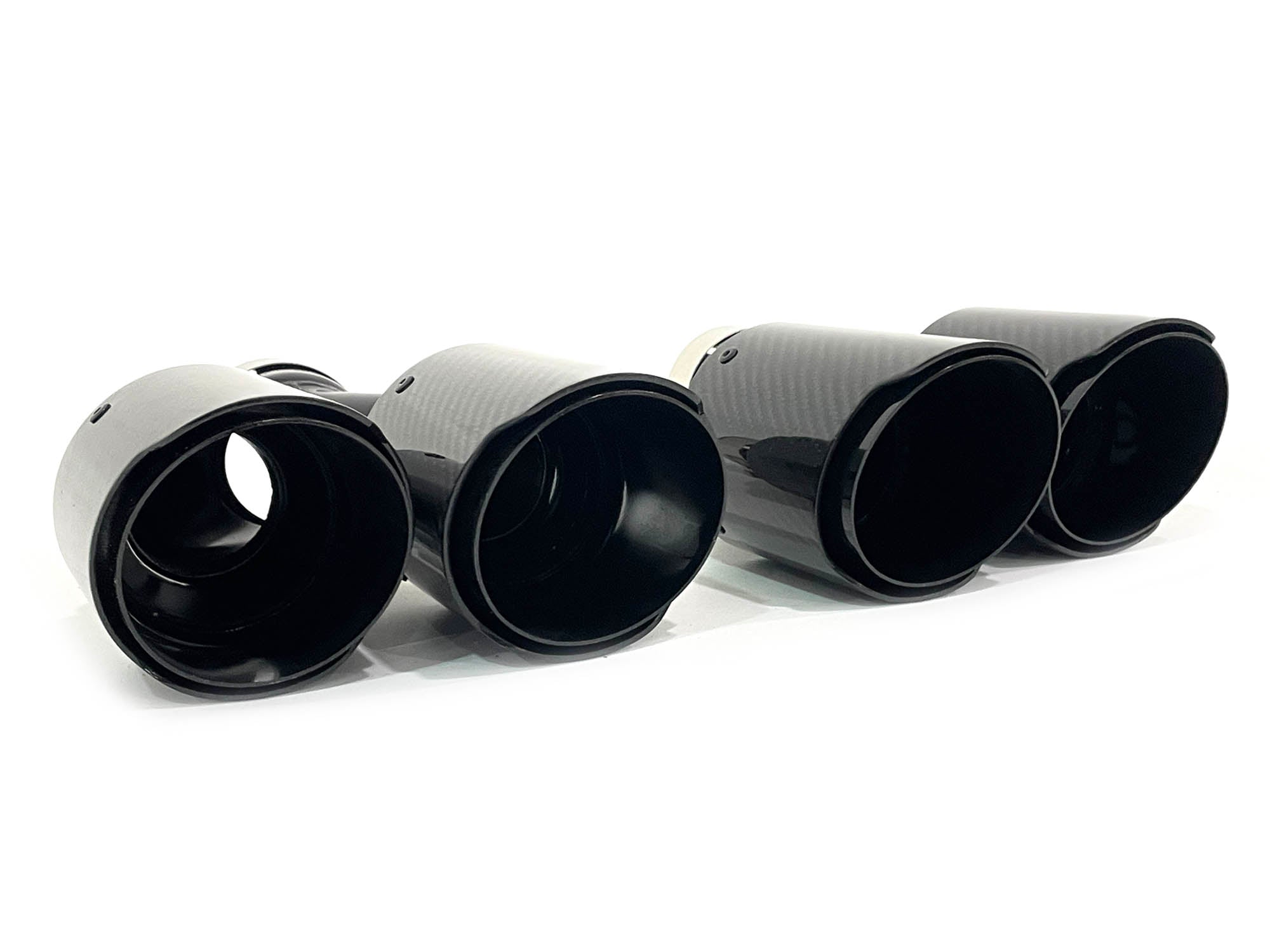 NEU Glanz Carbon Fiber Auspuffblende Endrohre Sportauspuff Passend für Universal 62-65mm et280