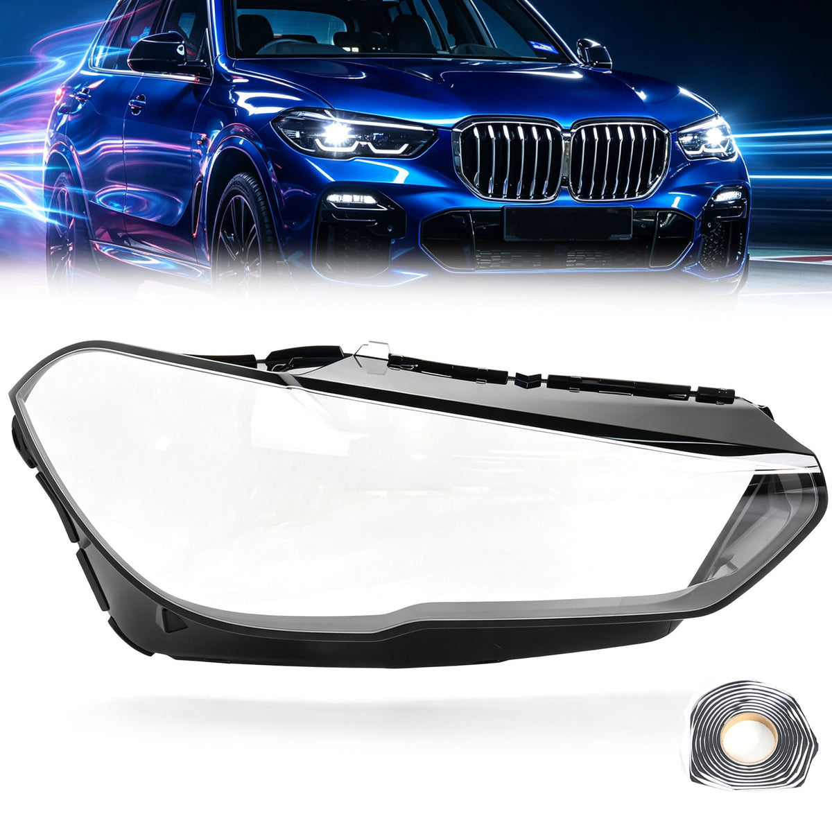 Rechts Scheinwerferglas Streuscheibe Abdeckung für BMW X5 G05 X6 G06 2018-2023